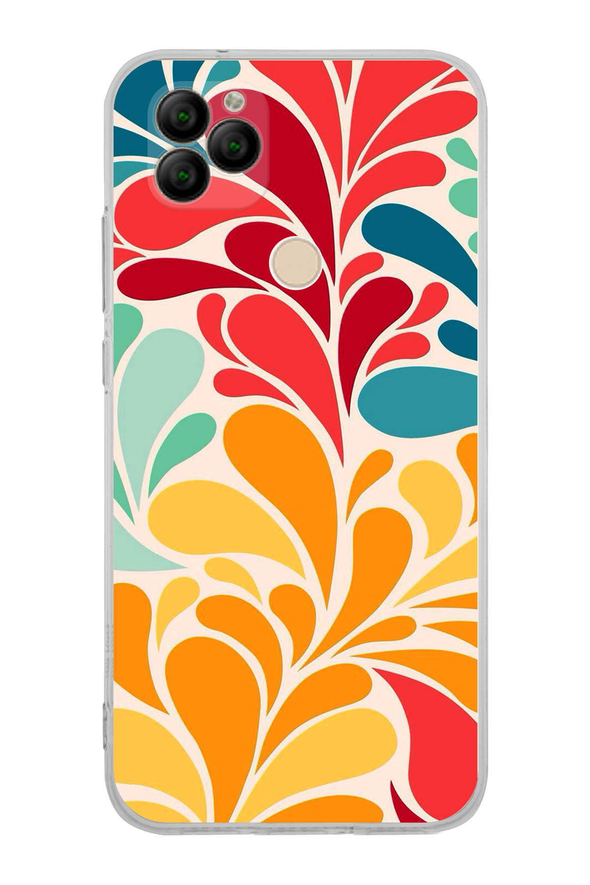 General Mobile GM 22 ile Uyumlu 1mm Slim Fit Retro Renkler 5 Baskılı Şeffaf Kılıf