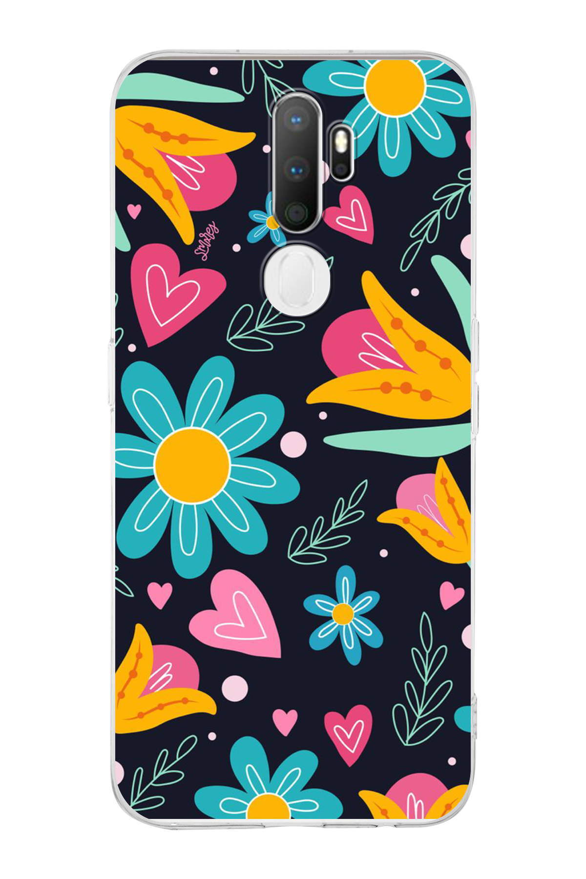 Oppo A9 2020 ile Uyumlu 1mm Slim Fit Retro Renkler 1 Baskılı Şeffaf Kılıf