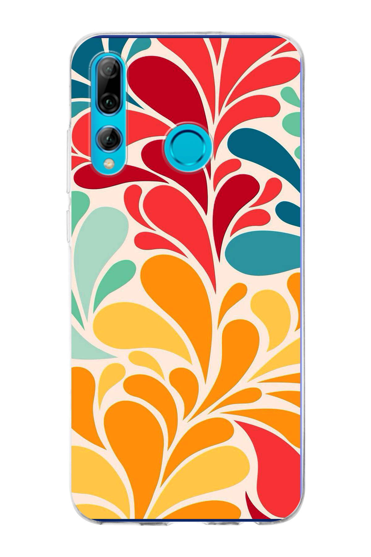 Huawei P Smart Plus 2019 ile Uyumlu 1mm Slim Fit Retro Renkler 5 Baskılı Şeffaf Kılıf