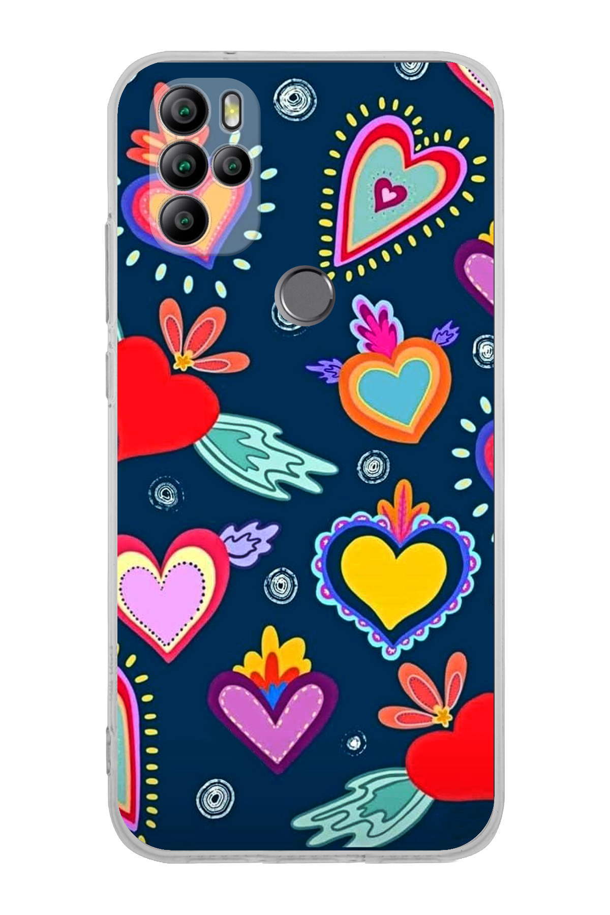 GM 21 Pro New Edition ile Uyumlu 1mm Slim Fit Retro Renkler 3 Baskılı Silikon Şeffaf Kılıf