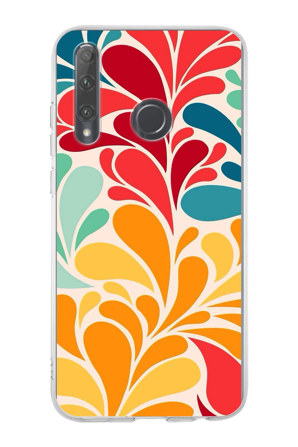 Huawei Honor 20 Lite ile Uyumlu 1mm Slim Fit Retro Renkler 5 Baskılı Şeffaf Kılıf