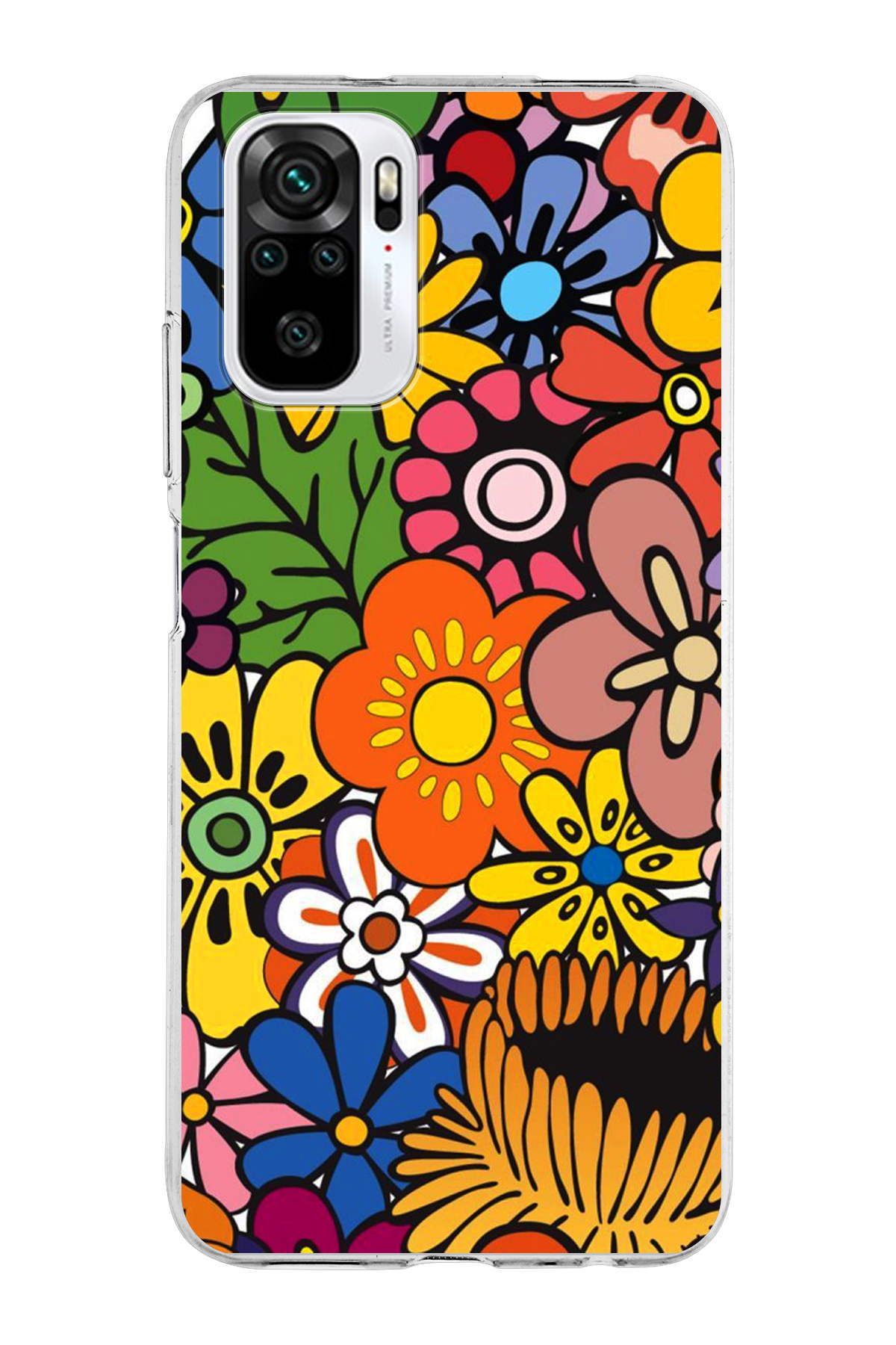 Xiaomi Redmi Note 10s ile Uyumlu 1mm Slim Fit Retro Renkler 2 Baskılı Şeffaf Kılıf