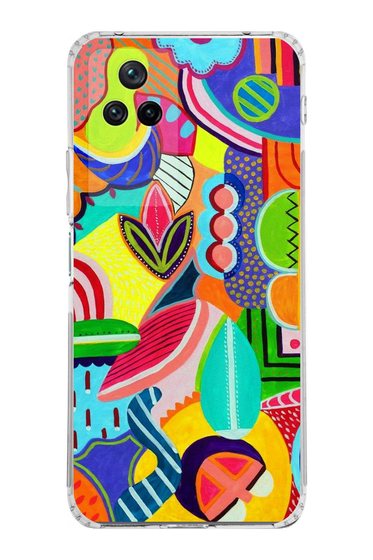 Xiaomi Poco F4 ile Uyumlu 1mm Slim Fit Retro Renkler 6 Baskılı Şeffaf Kılıf