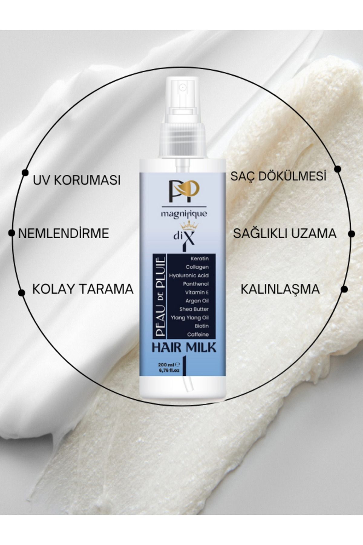 Keratin Kolajen Milk Saç Bakım Sütü, Saç Açıcı Sprey, Kolay Saç Tarama Spreyi, 200 ml — 0002 — تصویر 4 از 7