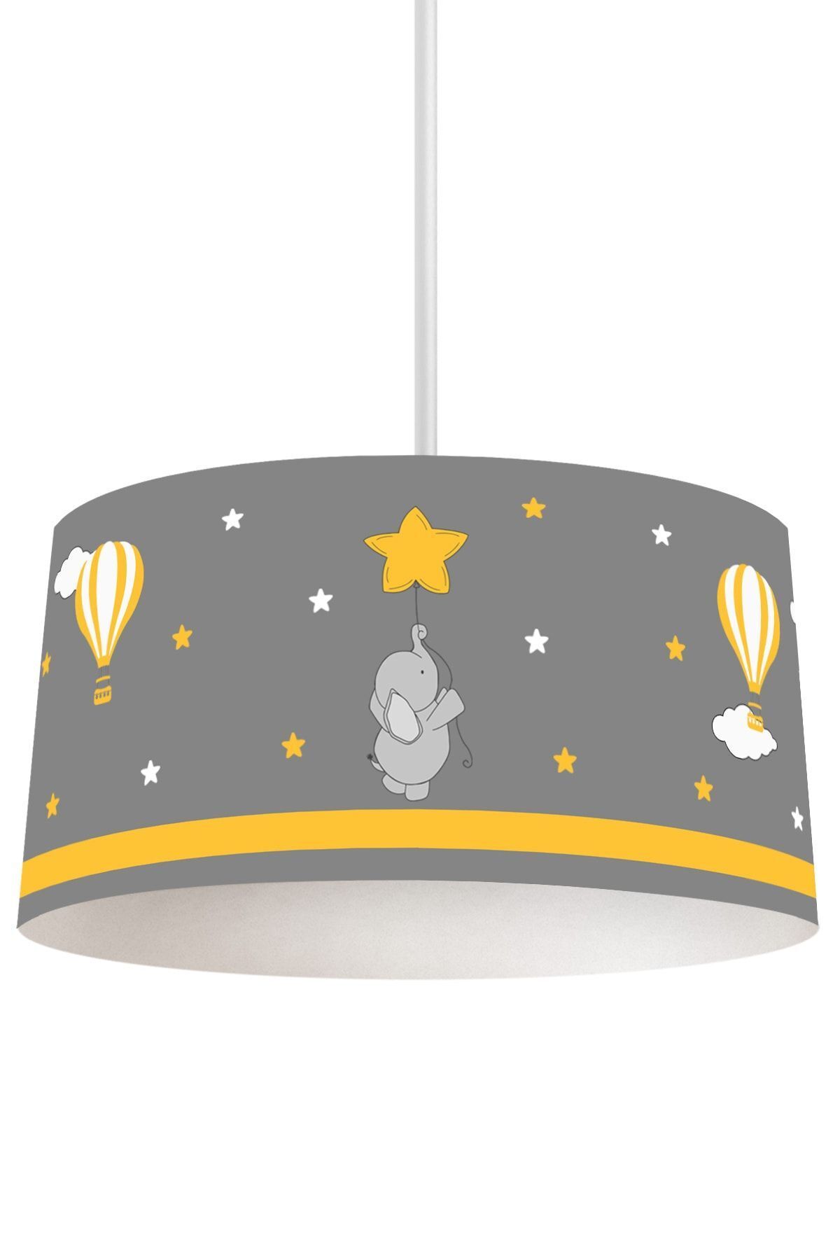 Gray Balloon Elephant Patterned Children And Baby Room Pendant Tlav-298