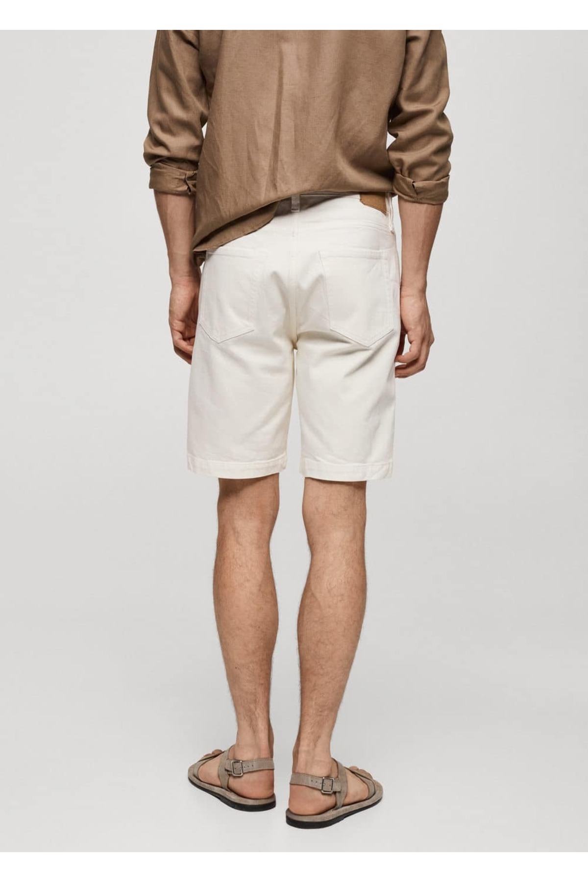 شلوار مردانه سفید منگوMANGO Man | 67057688 اورجینال - تصویر 4