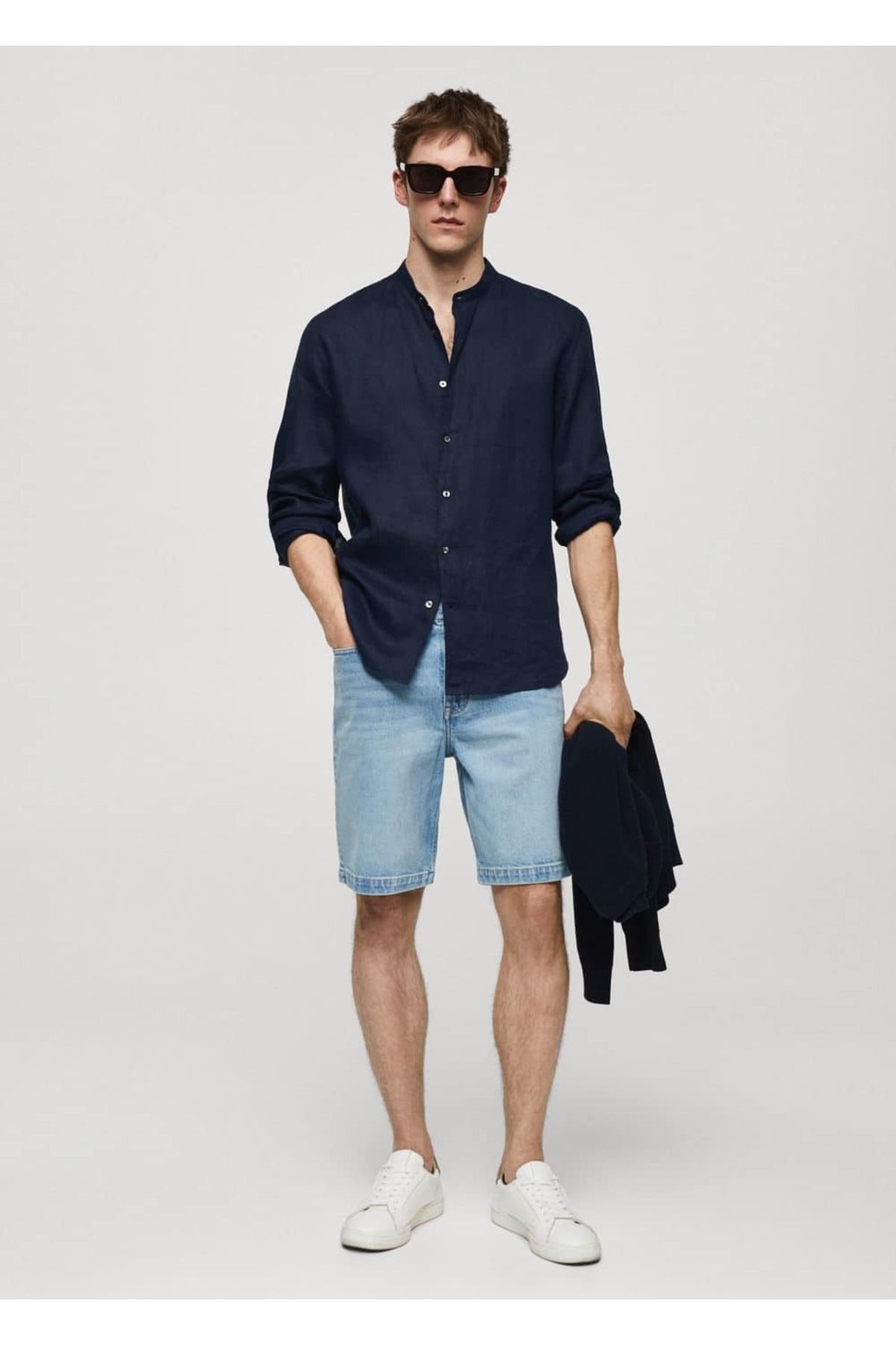 MANGO Man-Regular fit denim bermuda shorts 2