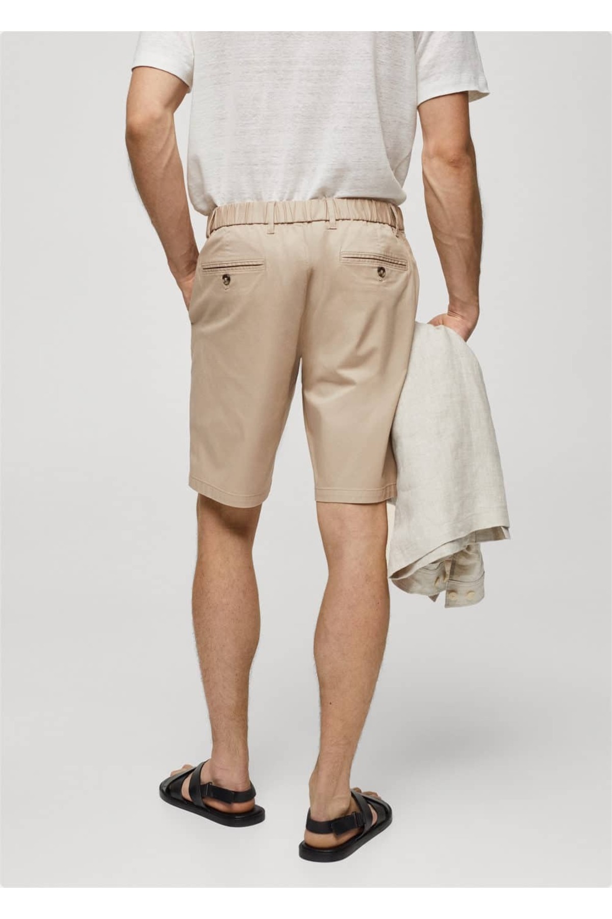 شلوار مردانه بژ منگوMANGO Man | 67085977 اورجینال - تصویر 4