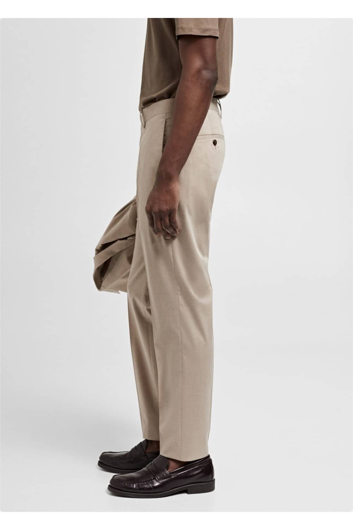 شلوار مردانه بژ منگوMANGO Man | 67025987 اورجینال - تصویر 5