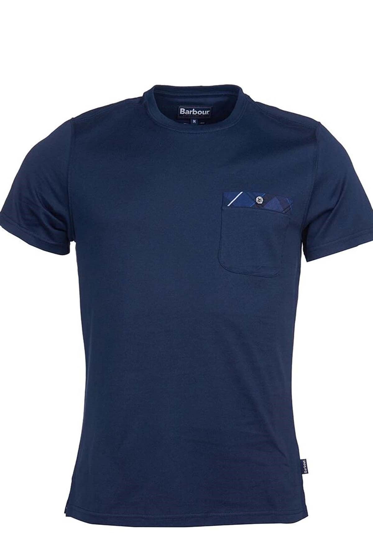 تی شرت آبی مردانه Durness Poket NY91 Navy Barbour