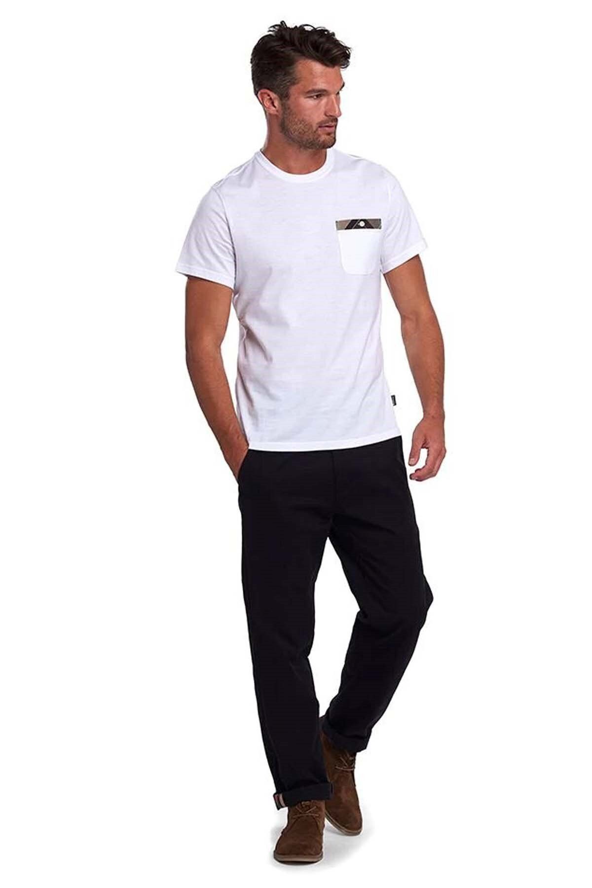 تی شرت سفید مردانه جیب Durness WH11 Barbour
