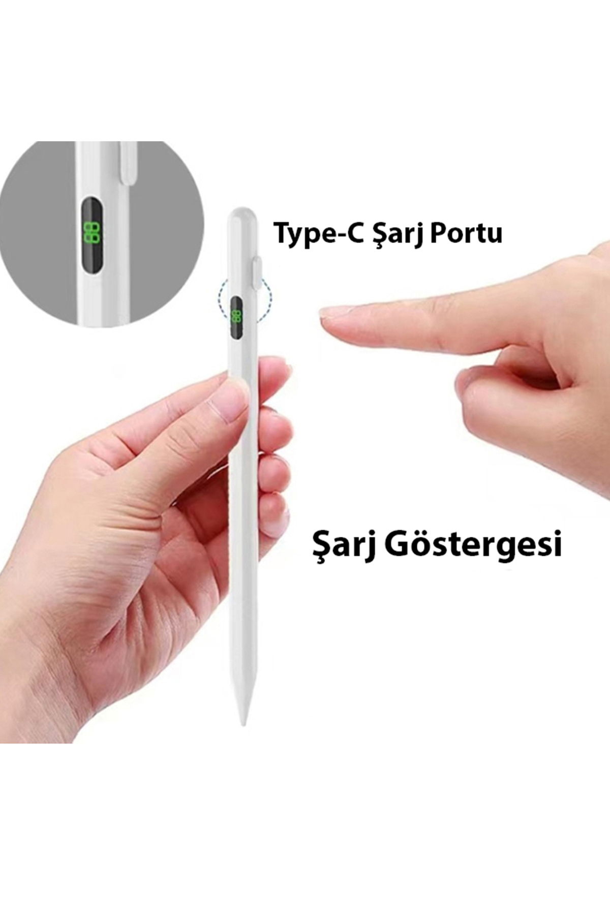 K-2268 Dijital Göstergeli Universal Kapasitif Stylus Windows Android Ios Tablet Dokunmatik Kalem 4