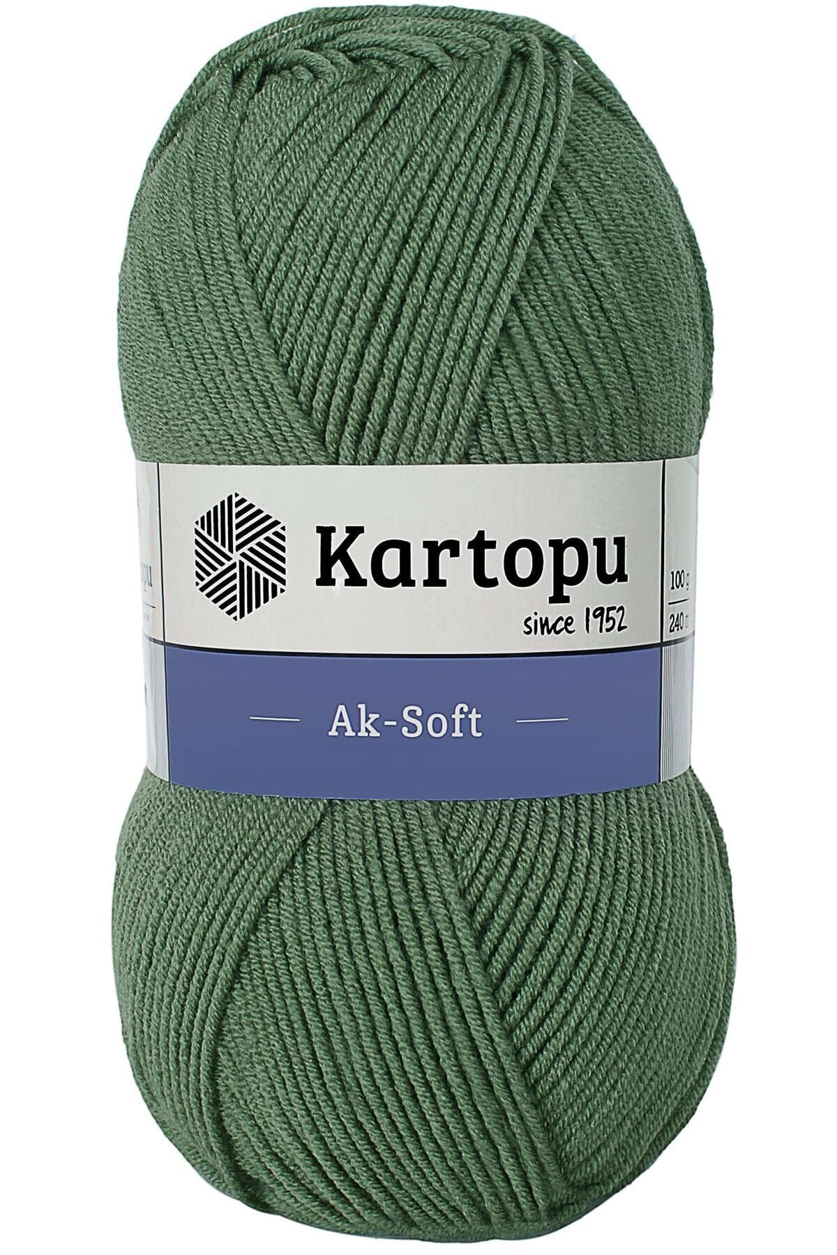 Kartopu Aksoft El Örgü Ipi Renk Kodu: K430 Koyu Yeşil - Fiyatı