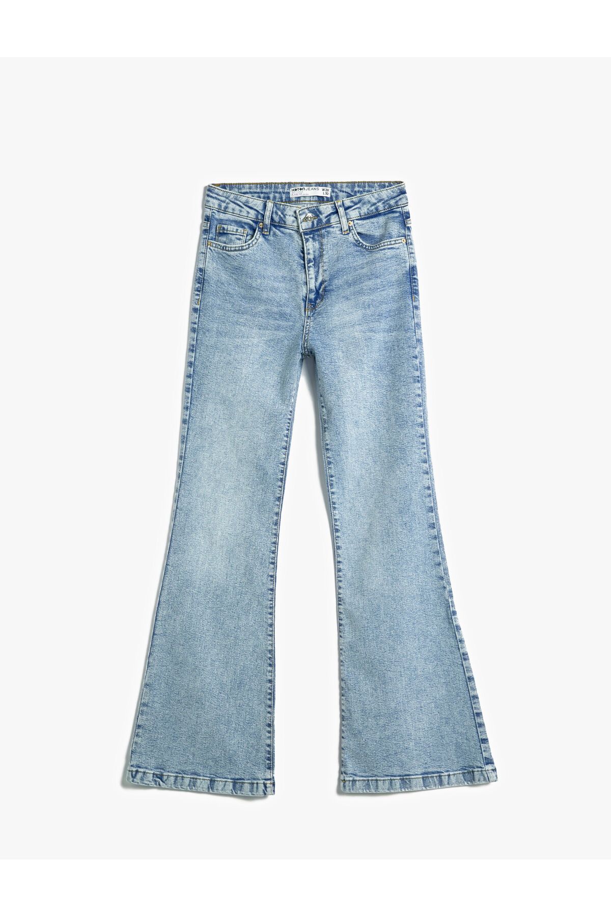 İspanyol Paça Kot Pantolon Dar Kesim Normal Bel - Victoria Jean