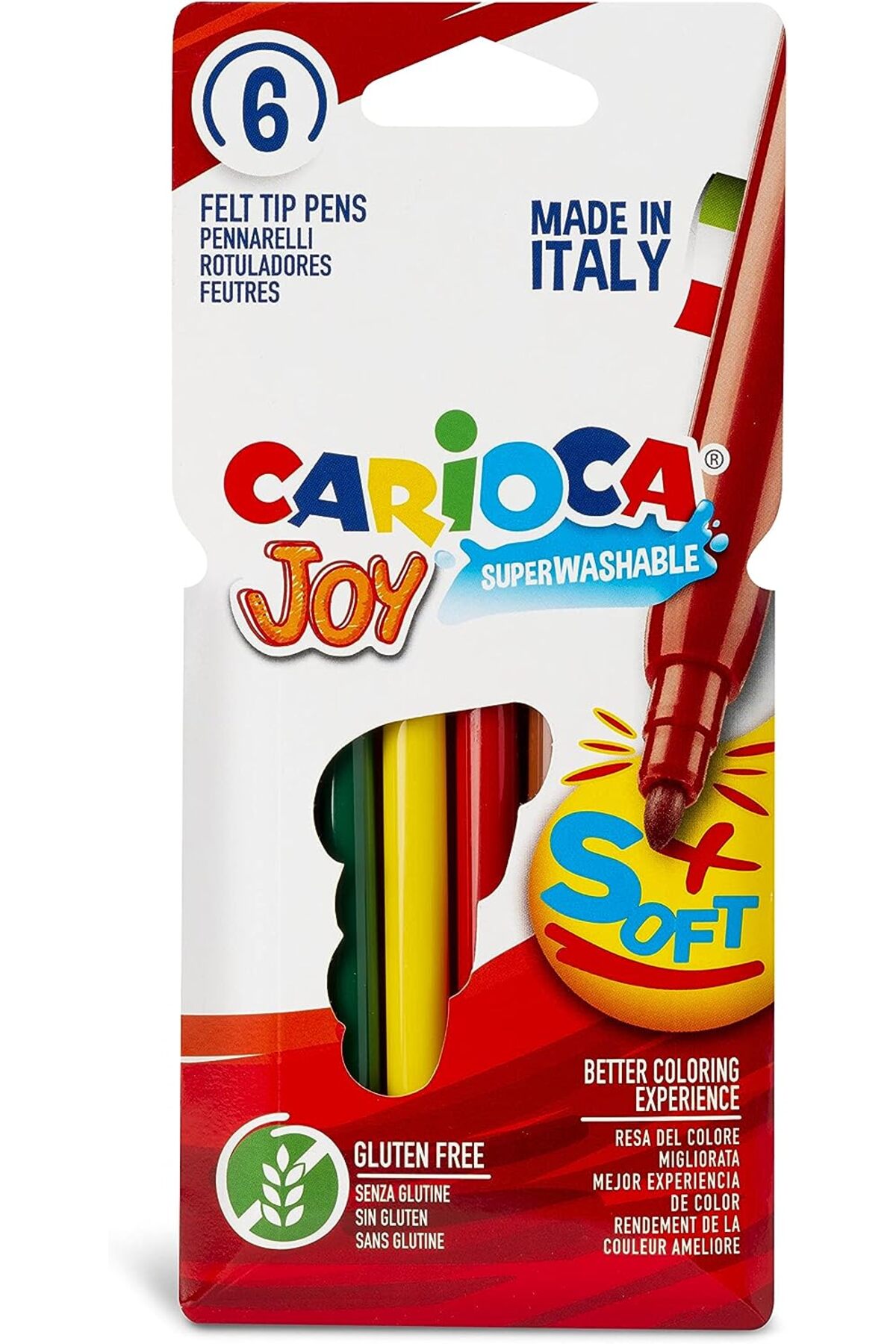 CARIOCA Joy Süper Yıkanabilir Keçeli Boya Kalemi, 6'lı