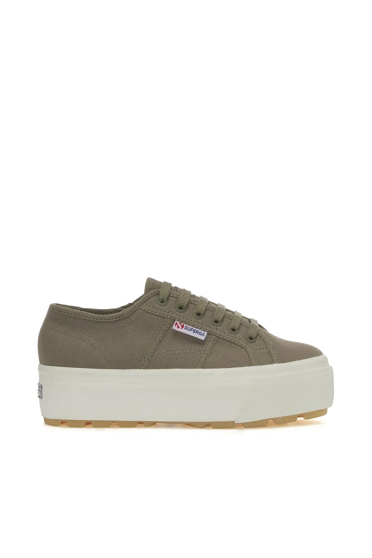 Женские зеленые кроссовки на платформе Superga 2790 Tank S111MJW