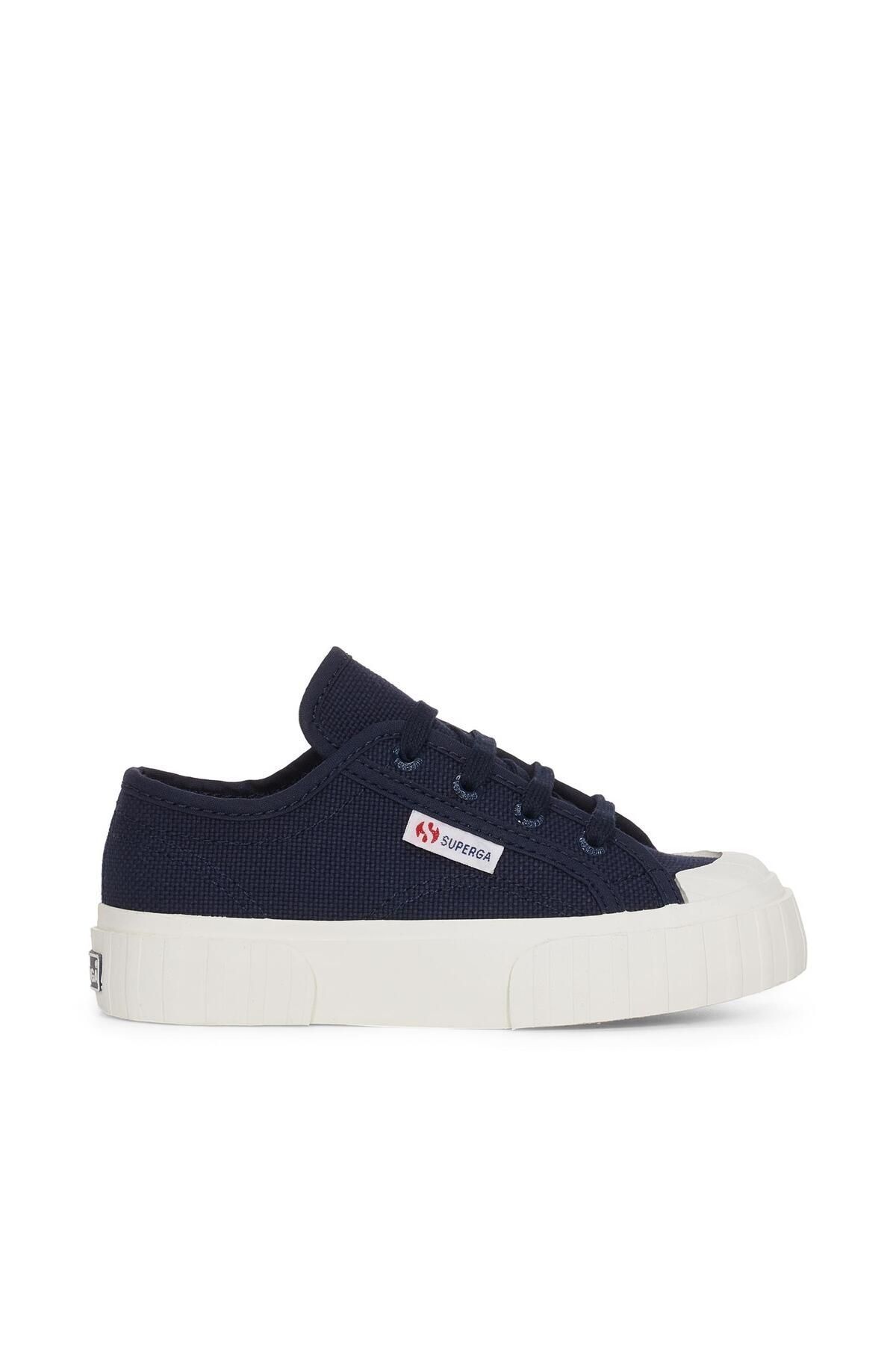 کفش ورزشی یونیسکس آبی بچه گانه 2630 Kids Stripe Superga