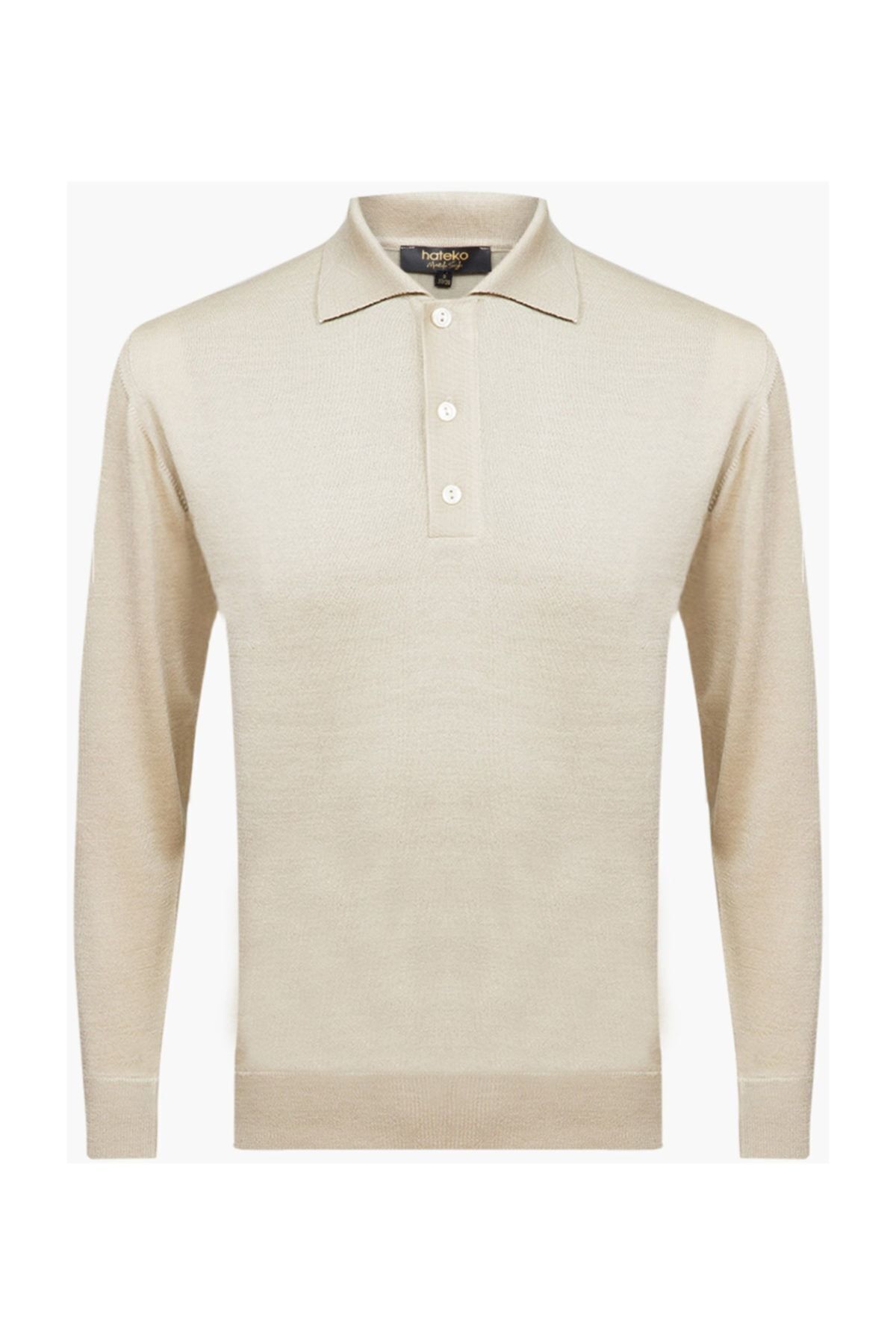 hateko-Tricotaj pentru bărbați Stone Colour Classic Cut Polo Gât 3