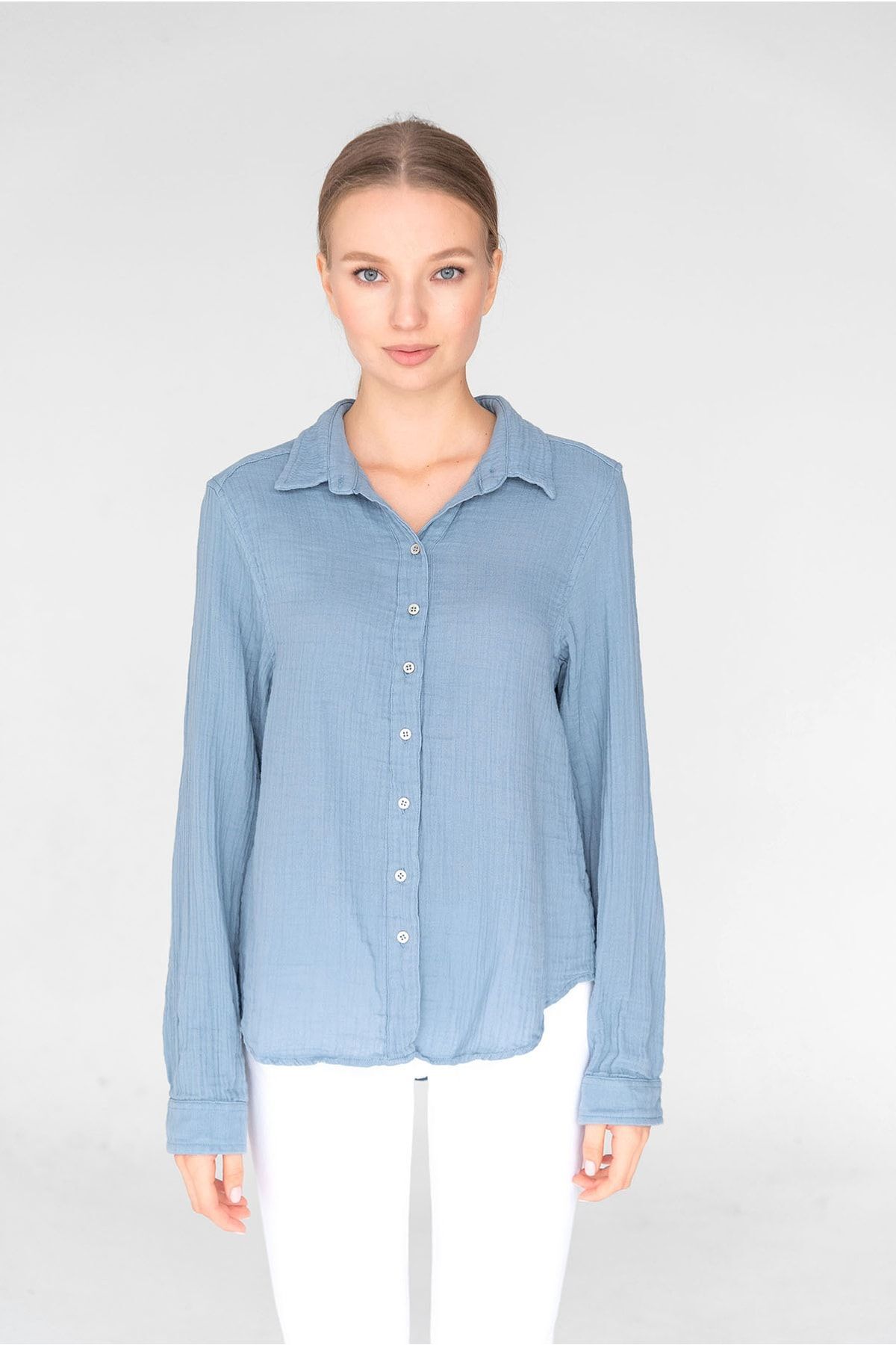 summer people  %100 Pamuk Müslin Gömlek - Görsel 2