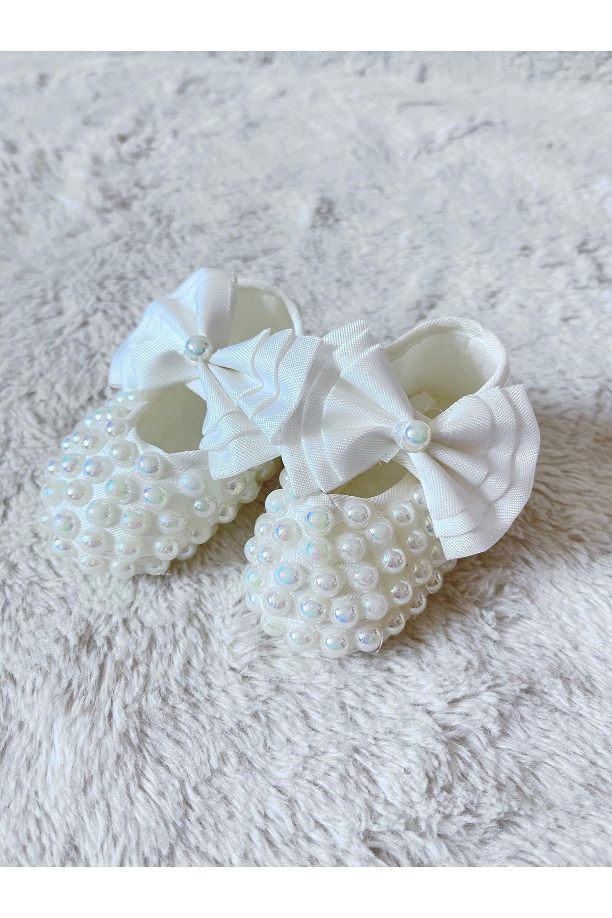 Baby Girl Pearl Bow Booties Newborn Gift Baby Mawlid Booties