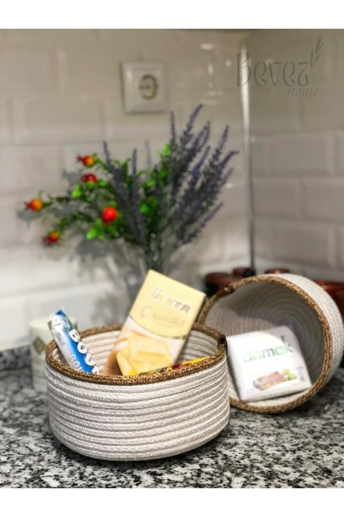 BEVEZ HOME-Set de coșuri din răchită multifuncțional 3