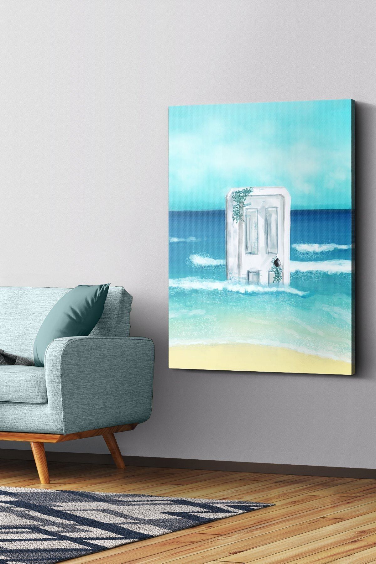 Evinemoda Pânză Ușă Pe Mare - Pictură Pe Pânză - 40 x 30