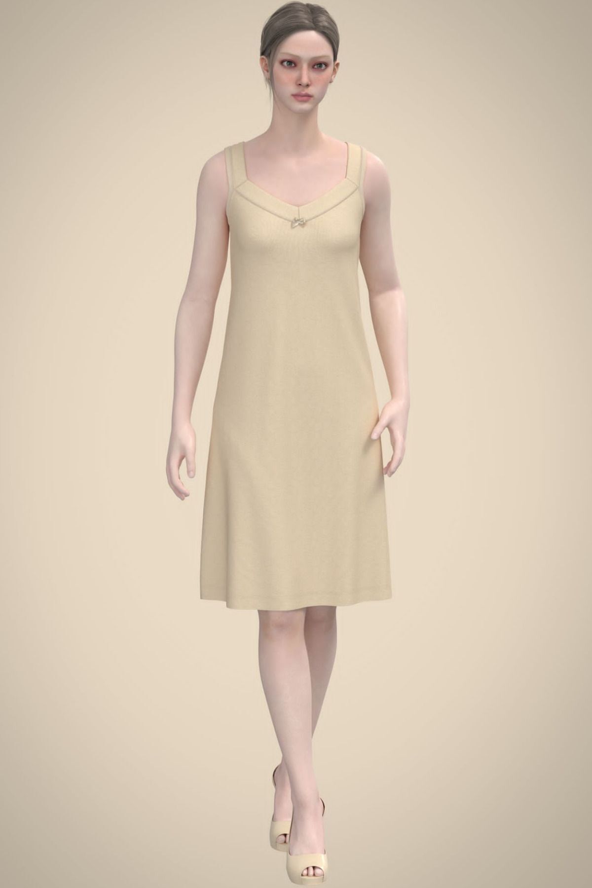 TOLIN-Women's Ribbed Skin Petticoat Nightdress - 100% Cotton, Piping, 1230 Model 5