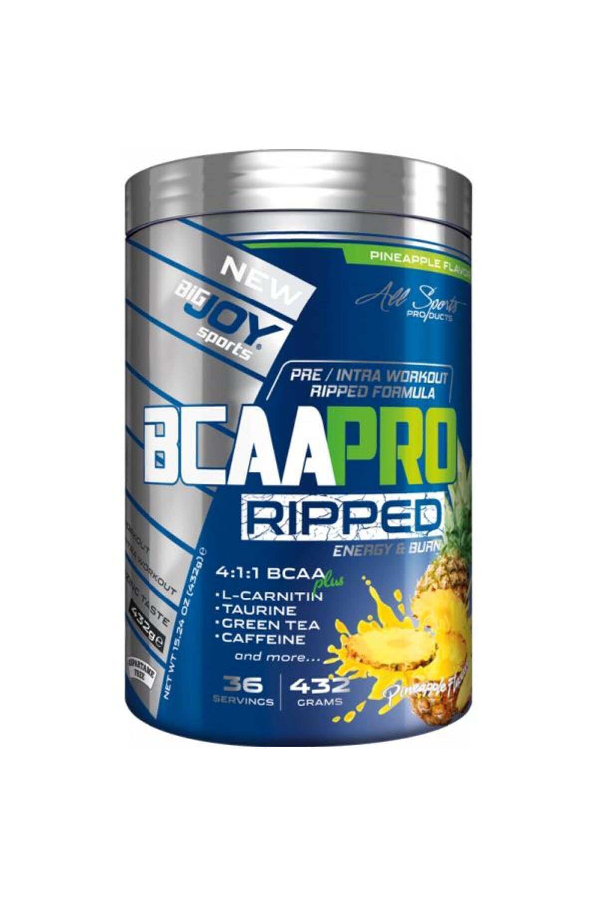 Bigjoy Sports Bcaapro Ripped Bcaa L-карнитин Таурин Кофеин Аминокислота с ароматом ананаса 432 г 8681571351160