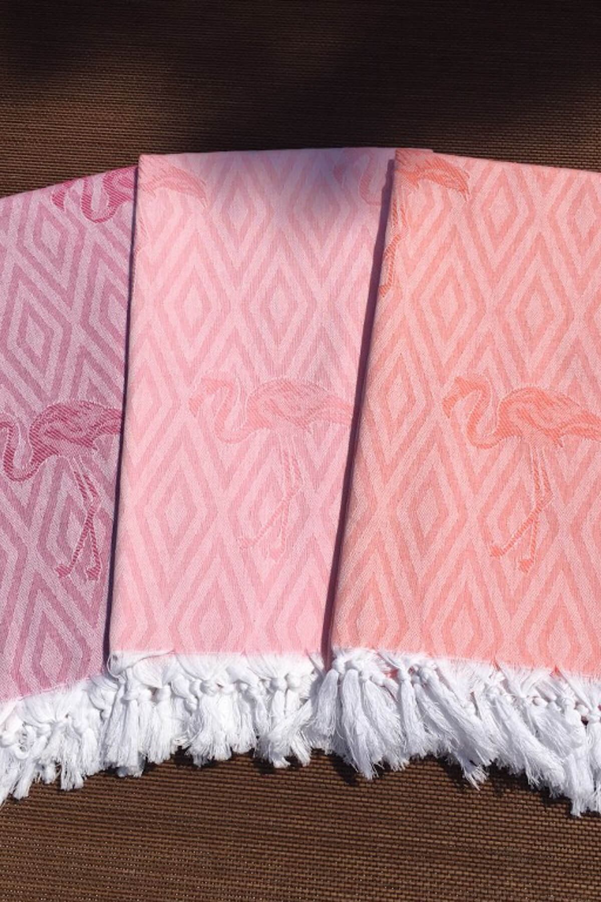Denizli Concept-Flamingo Pattern 100% Cotton Peshtemal - Pink and Shades - Πιστοποιημένο Oeko-Tex 4