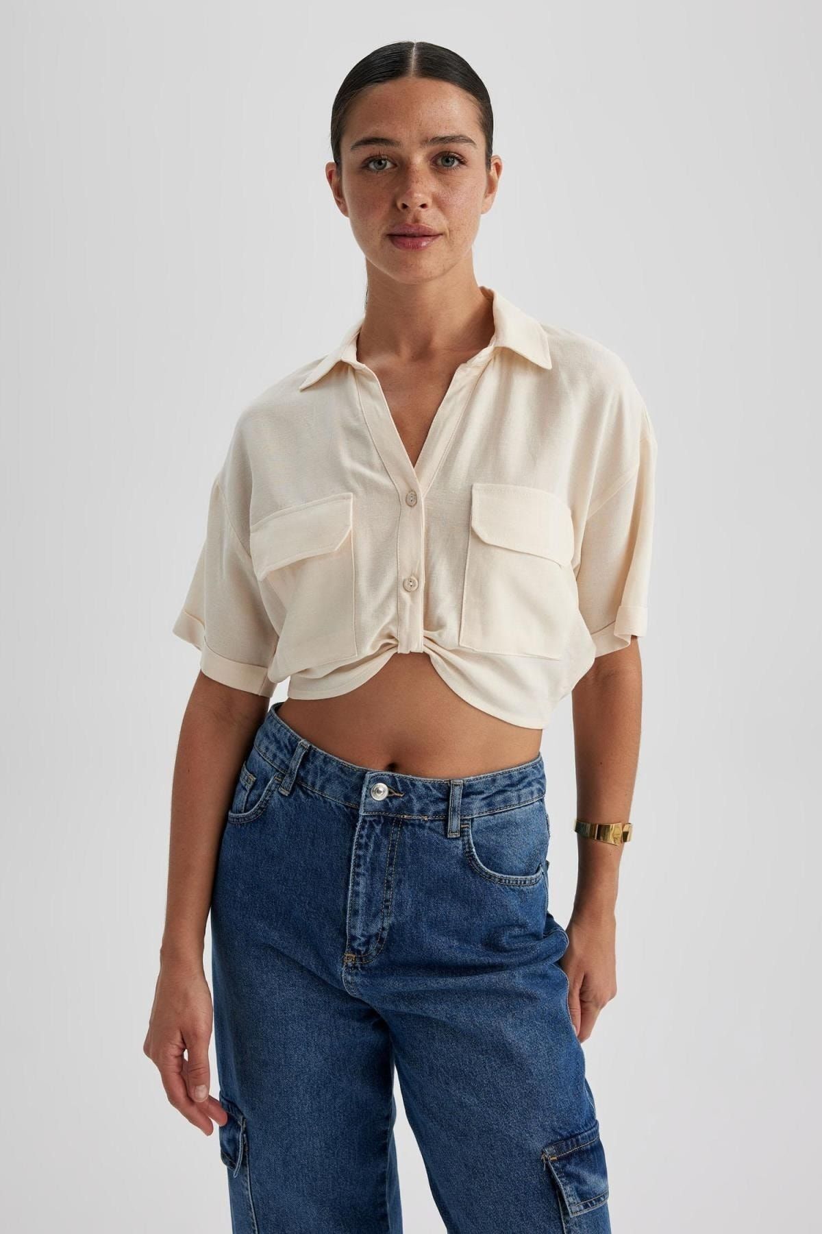 شومیز زنانه دفاکتو | A6859AX23SM Defacto - Image 7