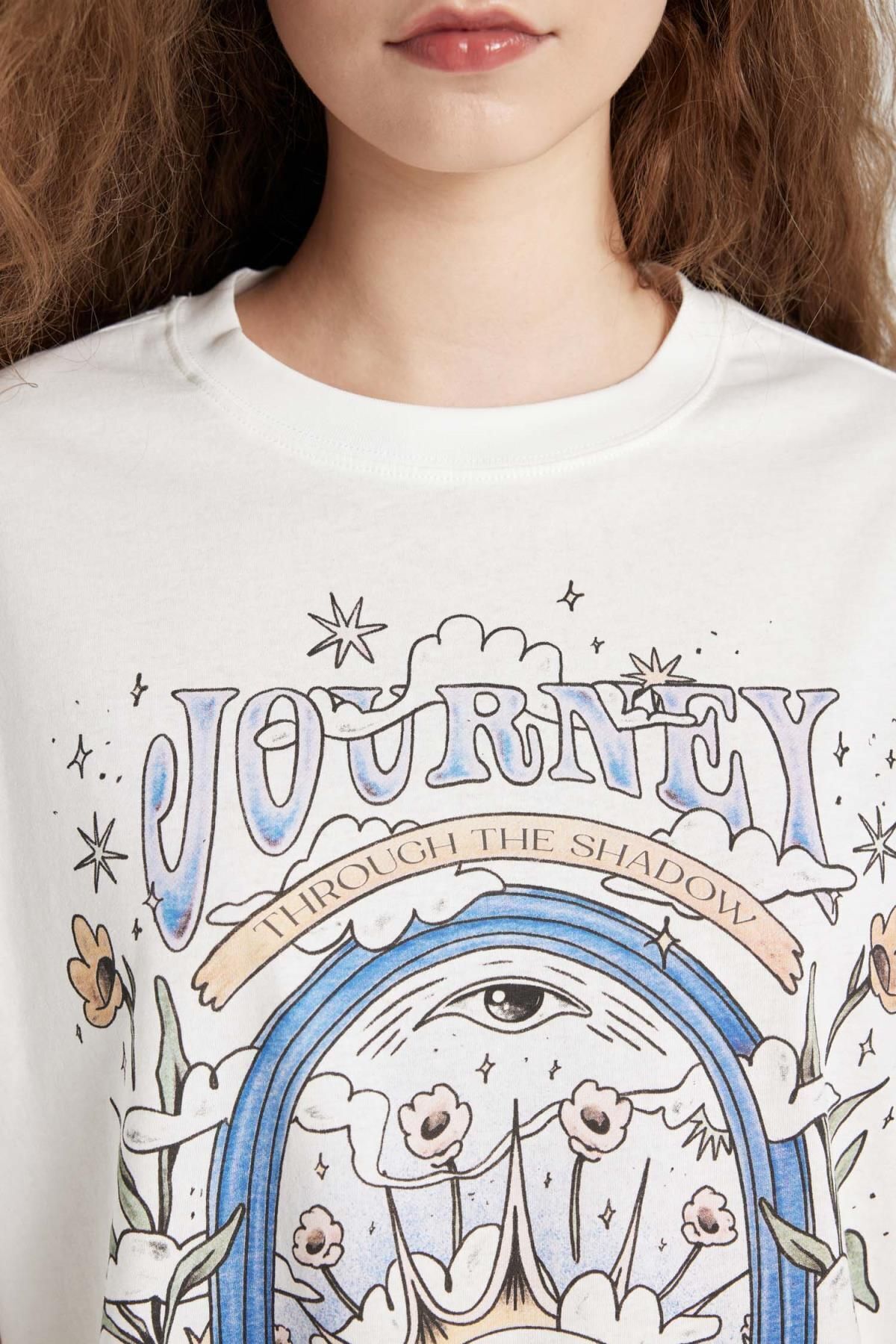 تی شرت زنانه دفاکتو | C5956AX24SM Defacto - Image 5