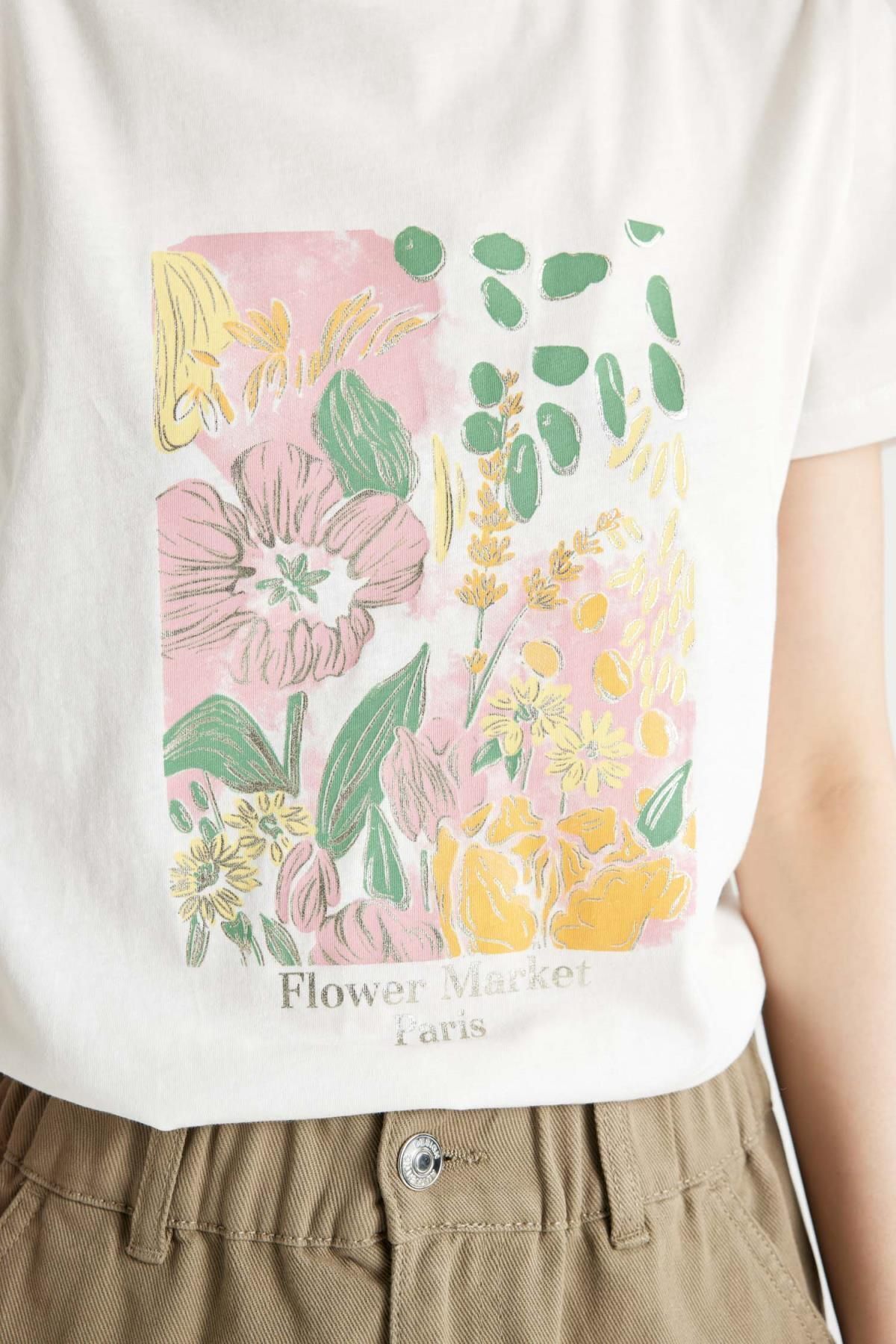 تی شرت زنانه دفاکتو | D1933AX24SM Defacto - Image 5