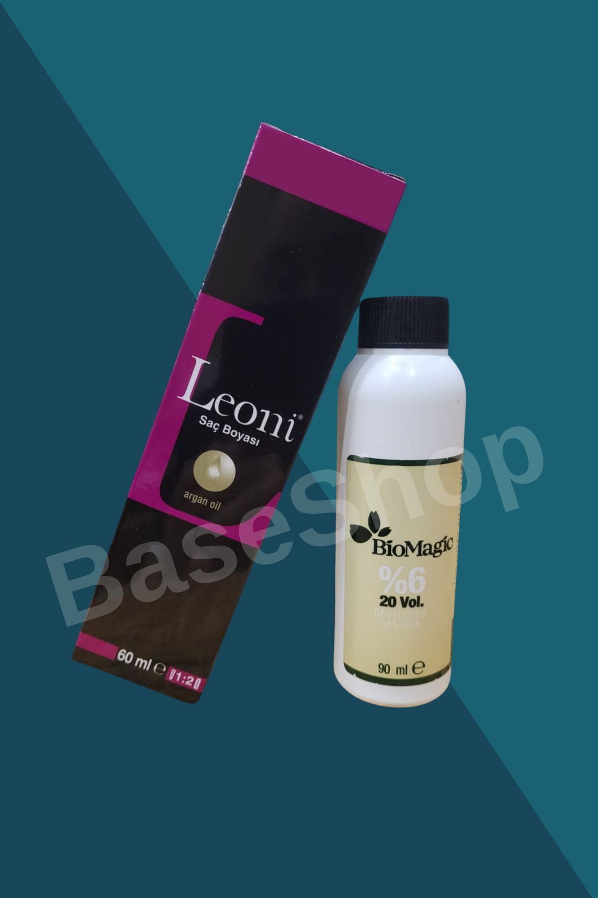 Leoni Argan Içerikli Saç Boyası 5.4 Kahve Bakır Biomagic Oksidan 90ml Hediye