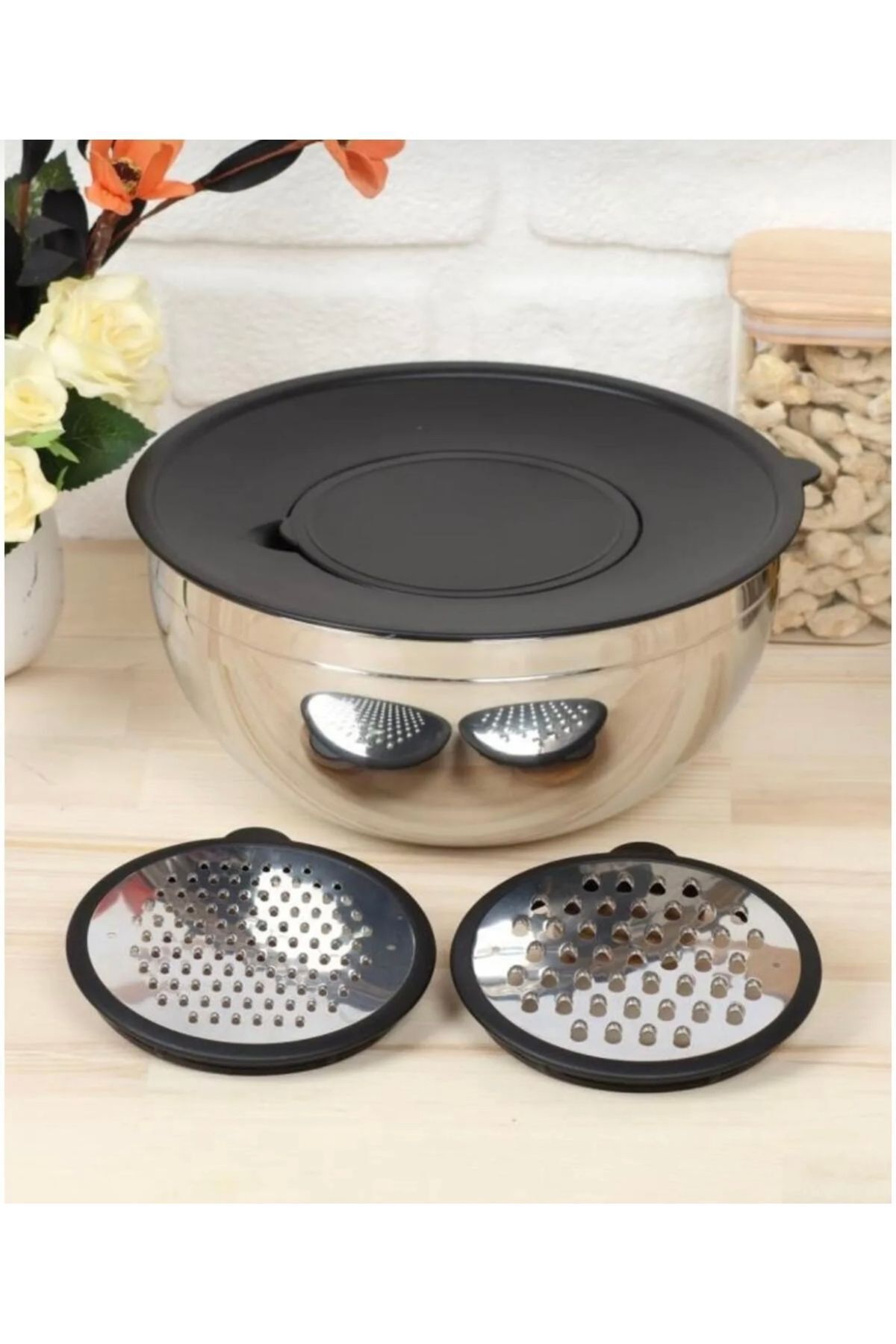 NERİVA HOME 5 Parça Rendeli Karıştırma Kabı 25 Cm