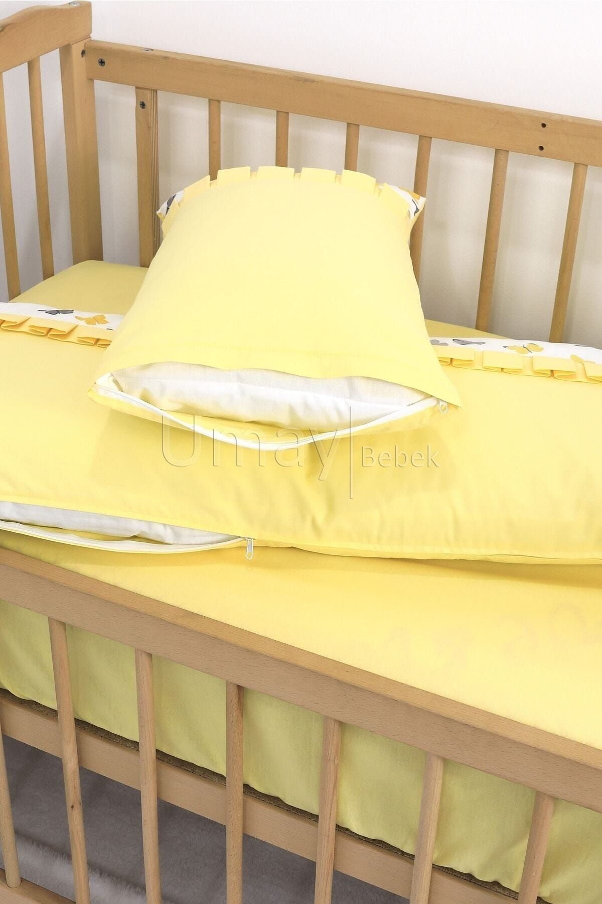 Umaybebek-طقم غطاء لحاف أطفال مقاس 60x120، حشوة، شرشف مسطح - 100% قطن 4