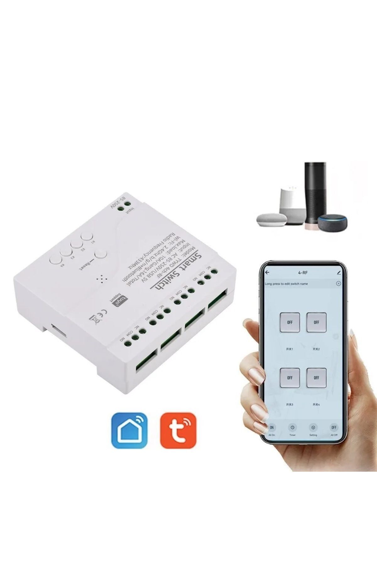 TUYA 4 Kanal Wifi Role Modülü Anahtar