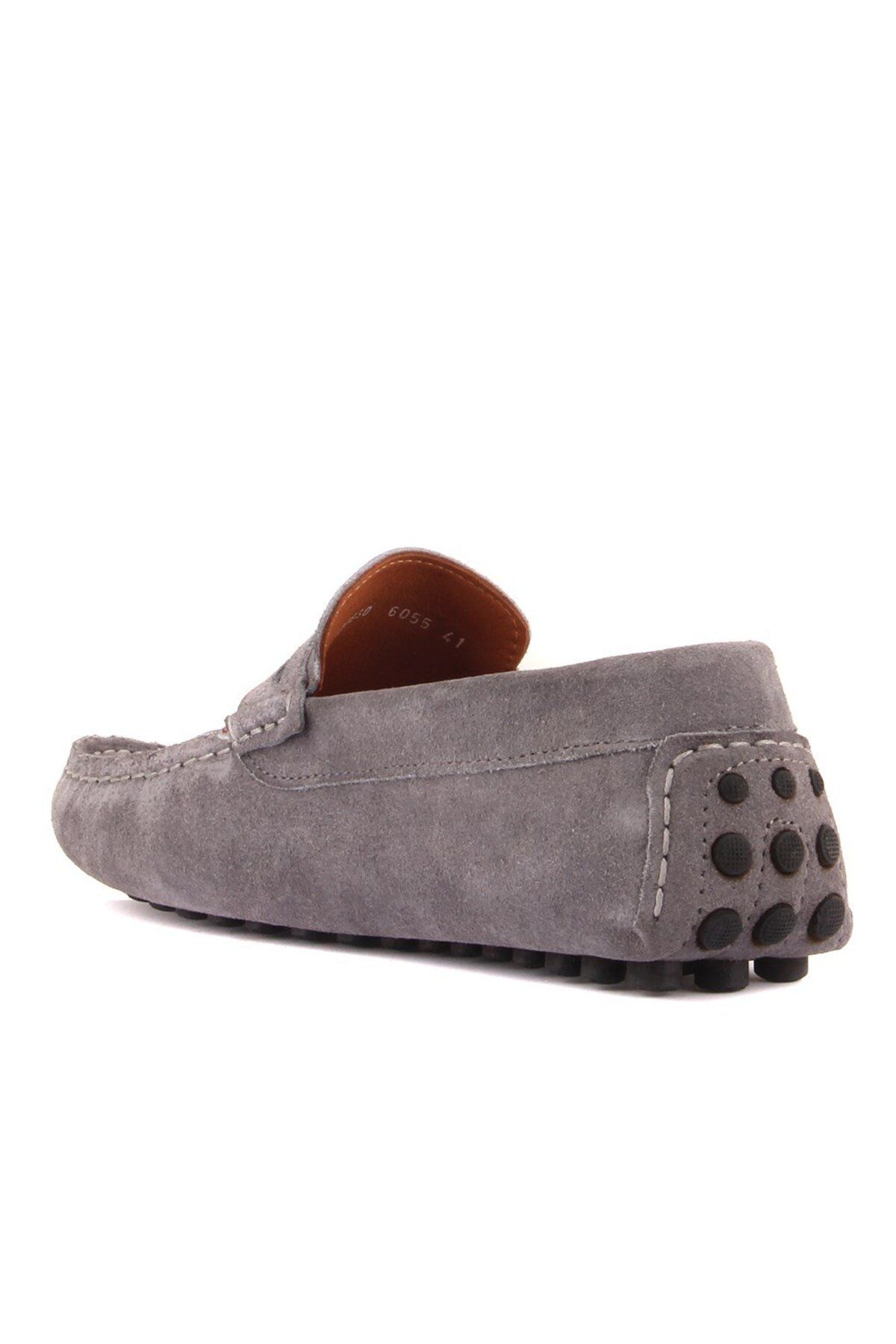 SailLakers-Grey Suede Leather Men's Loafer Shoes 8