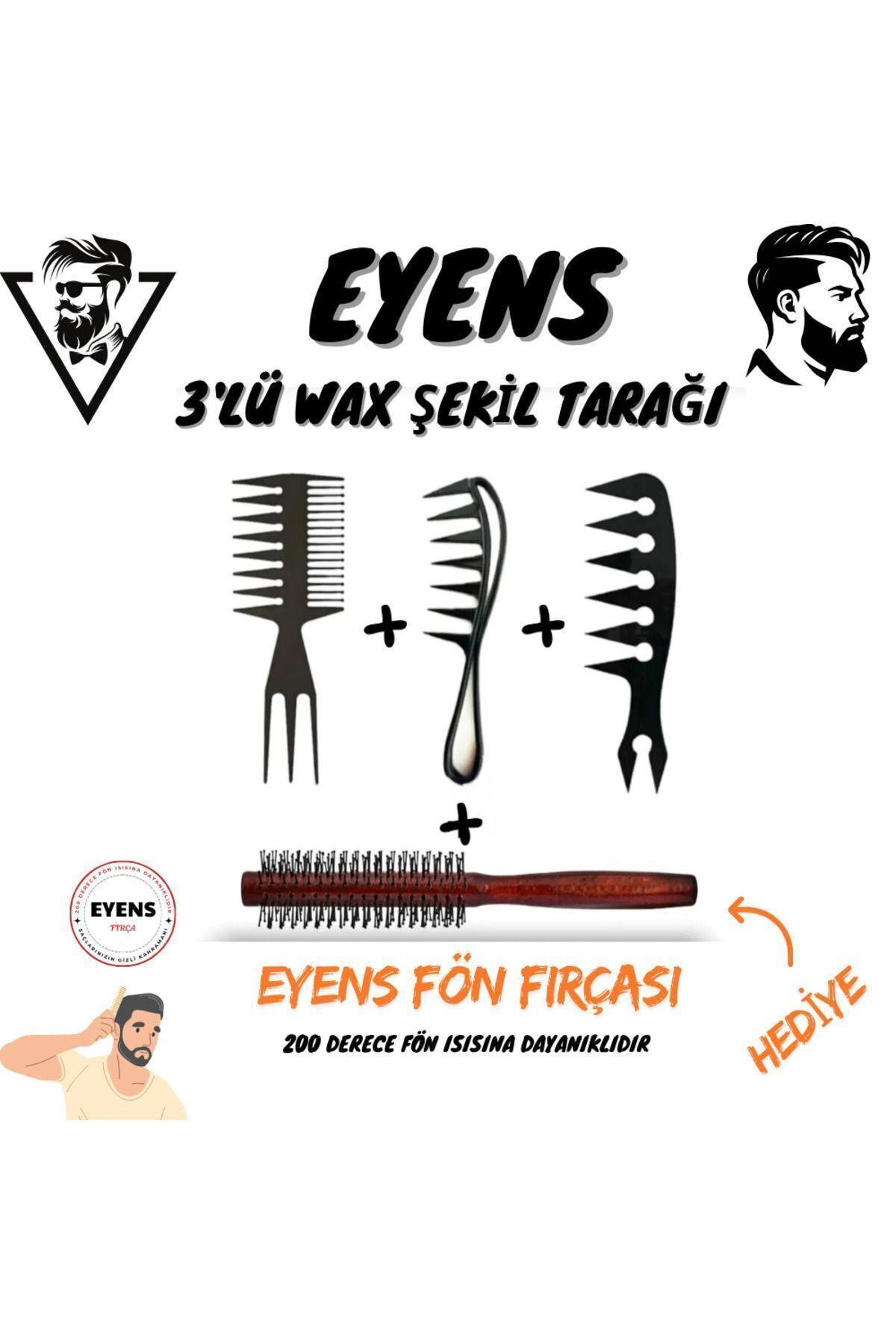 3 بسته موم شکل دهنده شانه مقاوم در برابر حرارت برس خشک کن هدیه EYENS