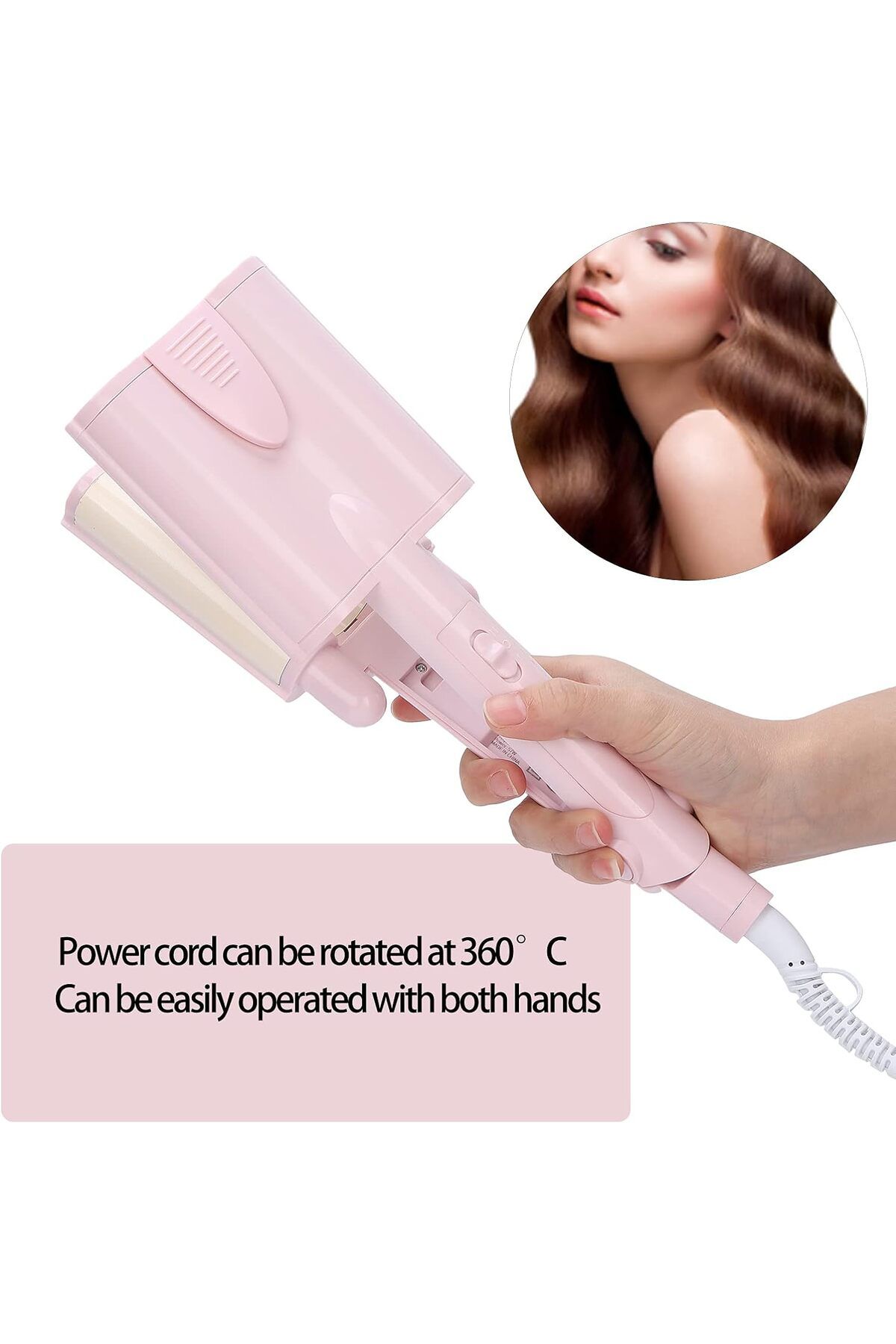DEMPOWER-3 Barrel Curling Iron Hair Waver - Triple Barrel Hair Curler and Beach Waves Curling Wand 6