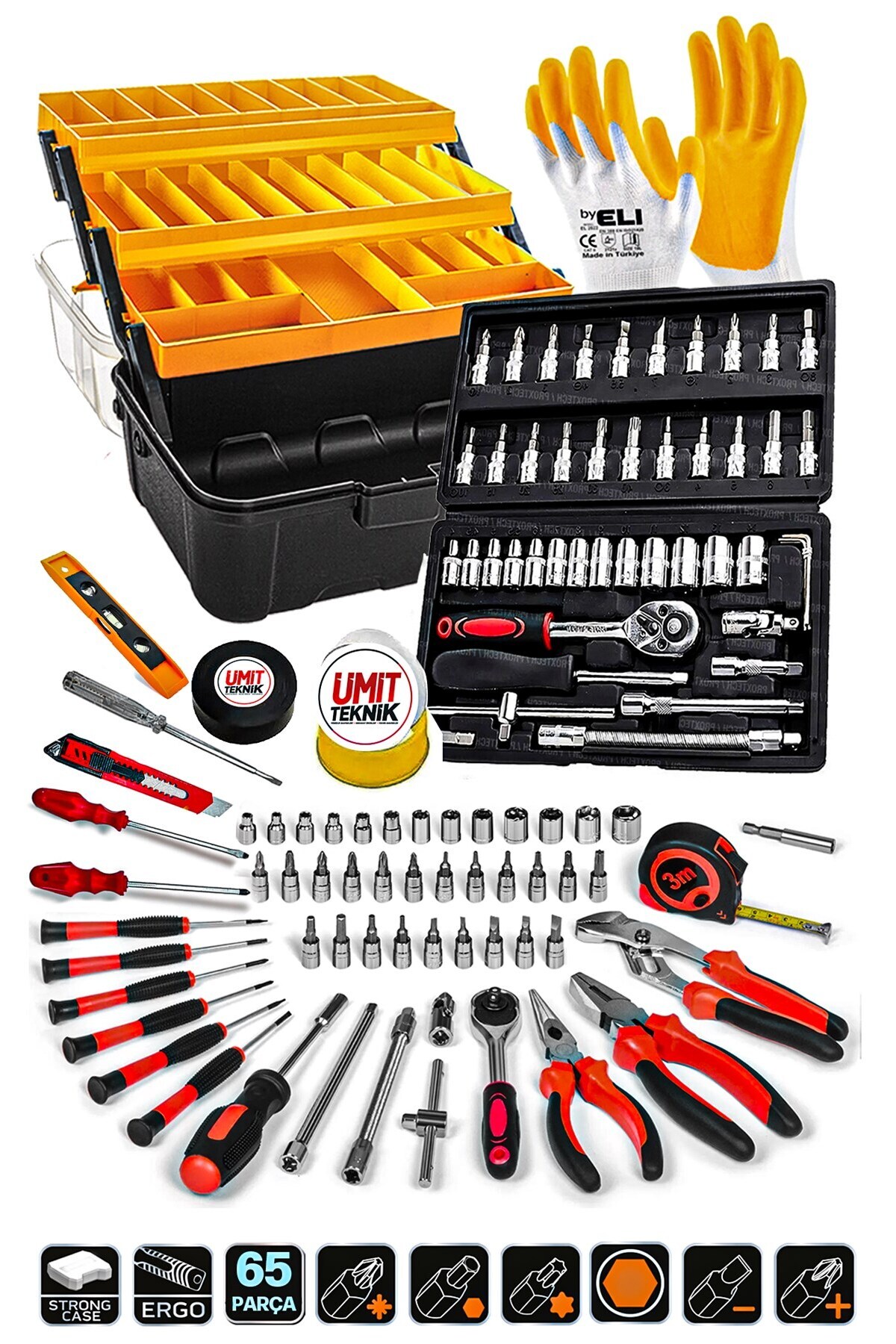 PROXTECH Lüks Seri 65 Pcs Full Takım 46Lokma Set PenseYankeski