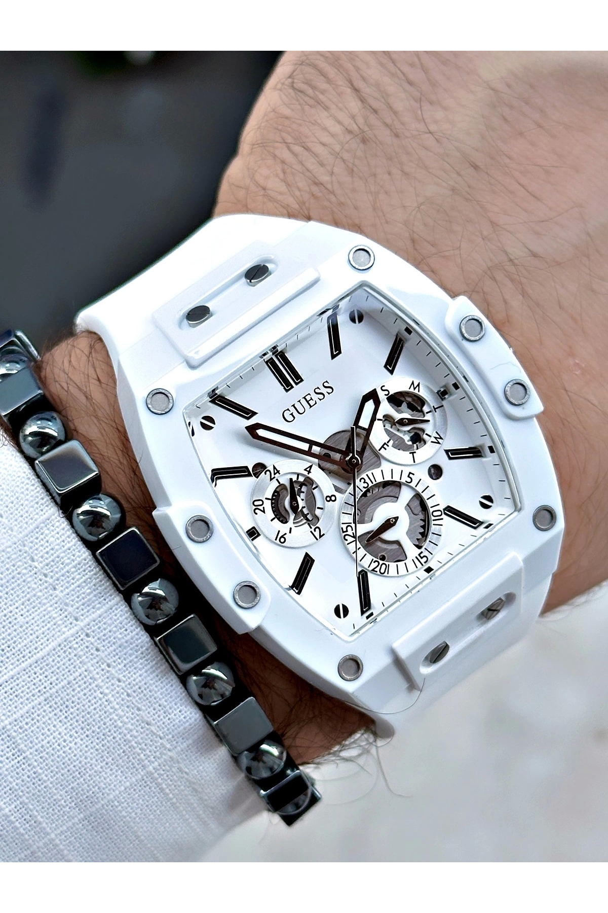 ساعت مردانه سفید گسGuess | P6398S4818 اورجینال - تصویر 2