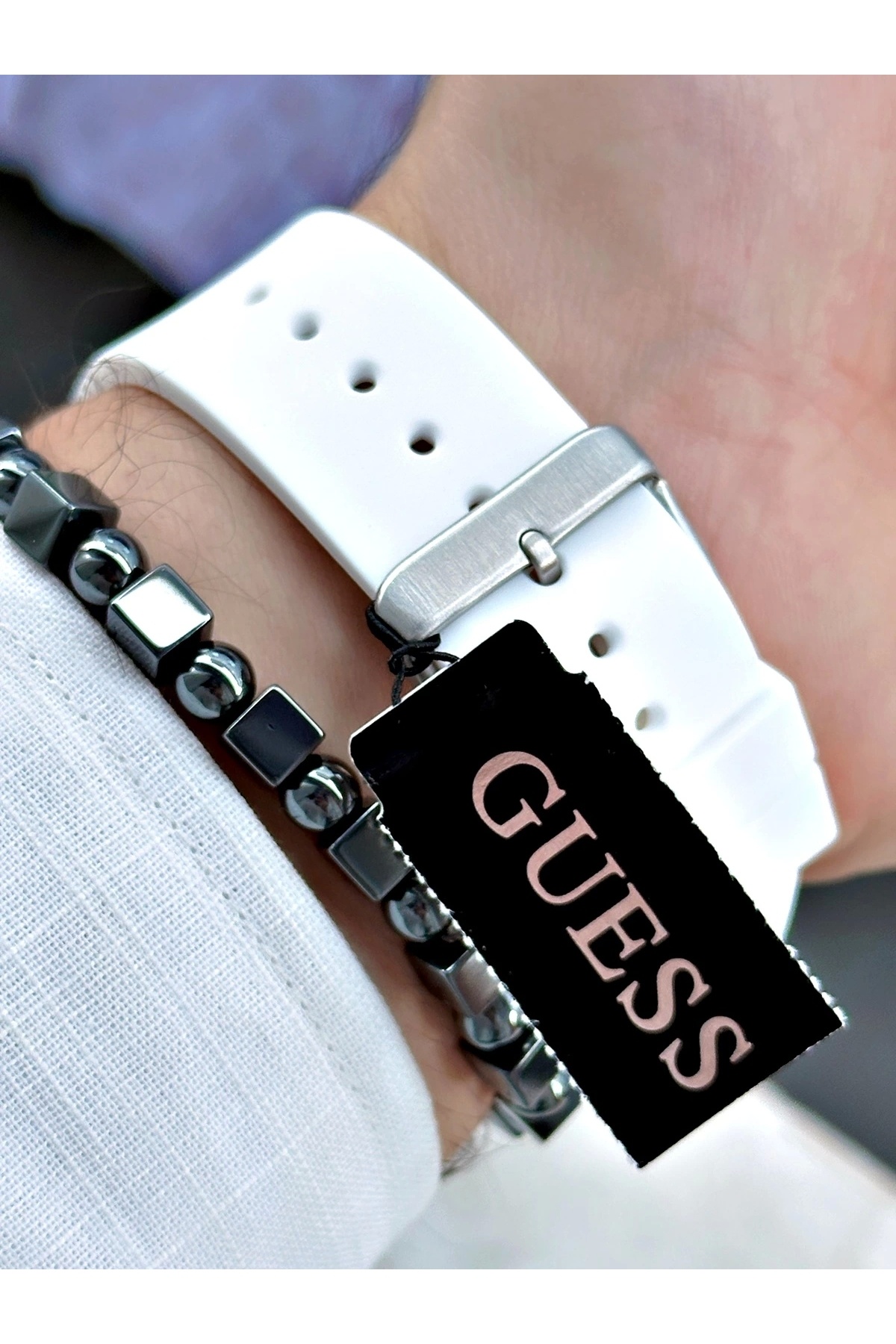ساعت مردانه سفید گسGuess | P6398S4818 اورجینال - تصویر 3