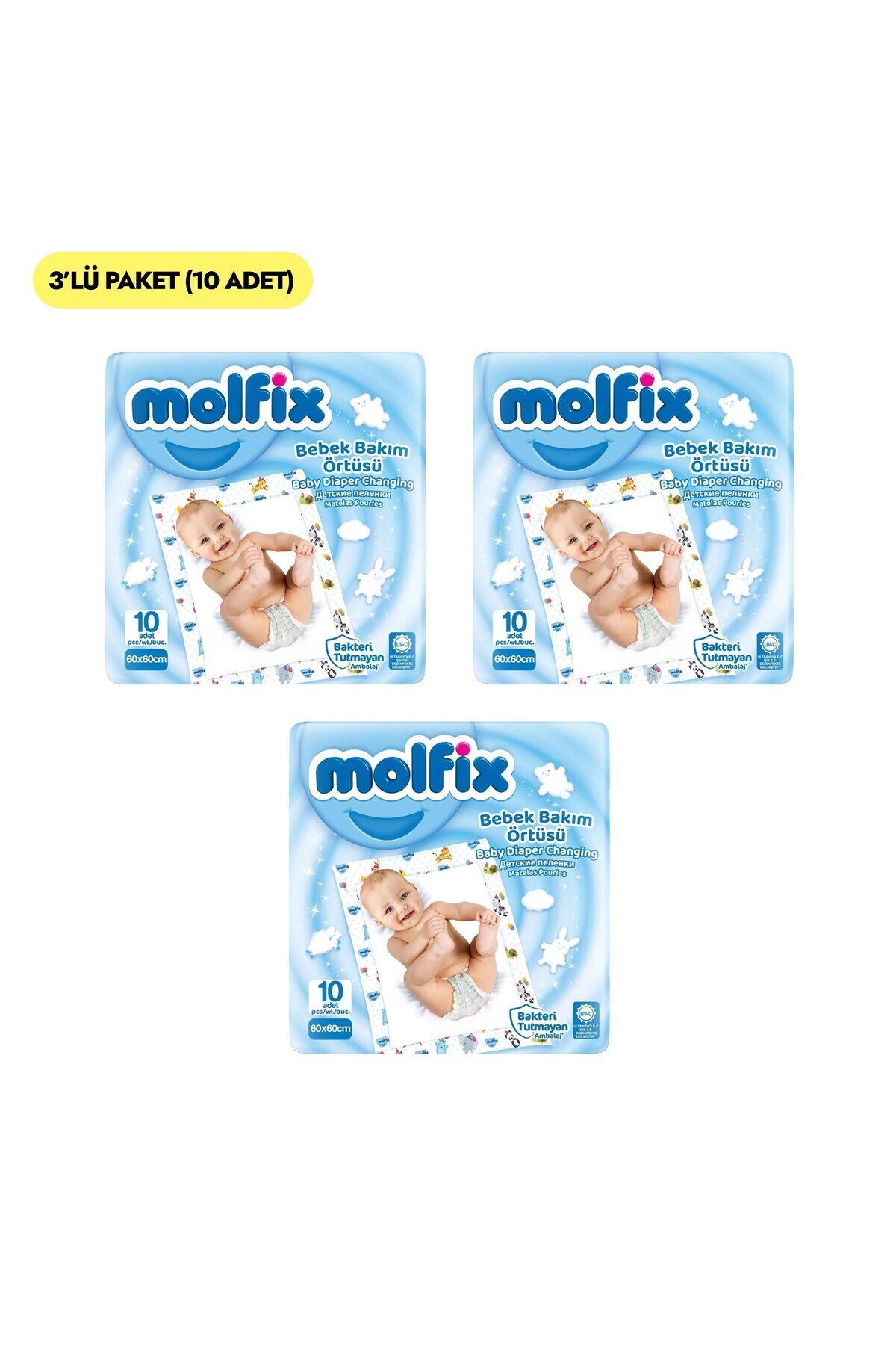 Molfix Bebek Bakım Örtüsü 10 Adet x 3 Paket