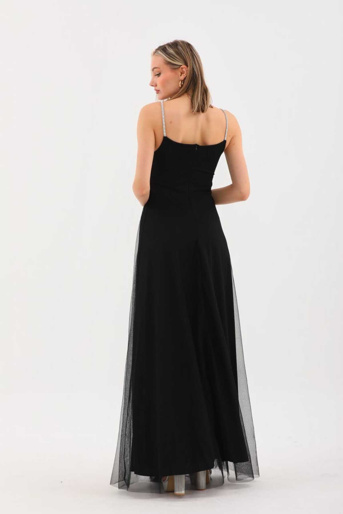 Phoenix Women-Stone Detailed Strappy Evening Dress 6