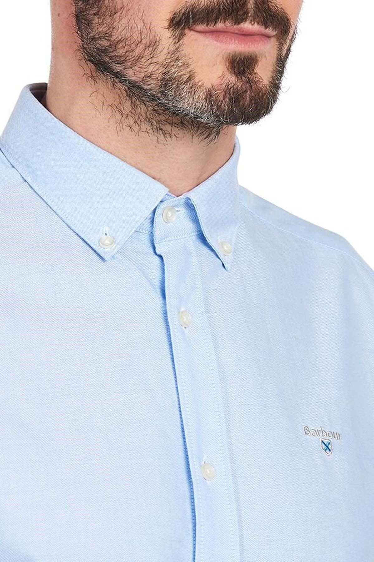 پیراهن / بلوز دکمه دار آبی مردانه آکسفورد 3 Bl32 Sky Blue Barbour