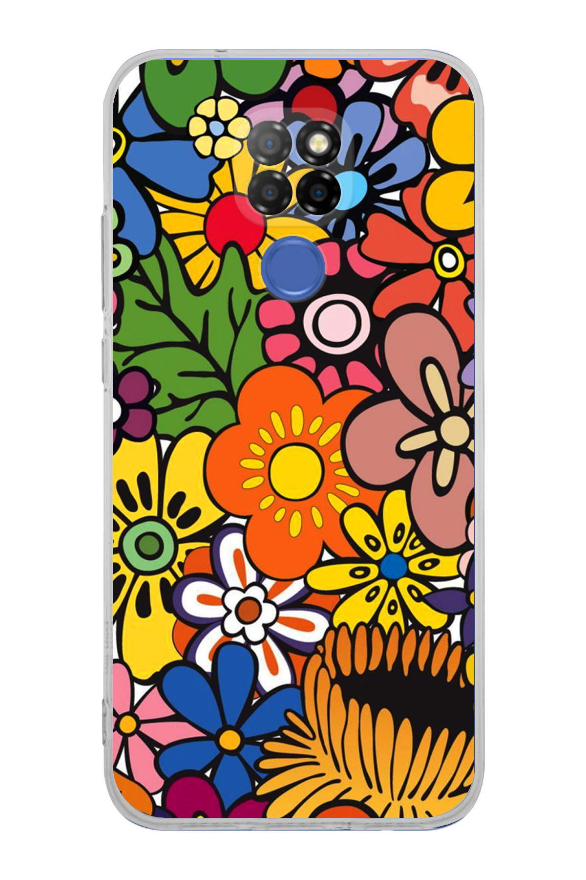 General Mobile GM 20 ile Uyumlu 1mm Slim Fit Retro Renkler 2 Baskılı Şeffaf Kılıf