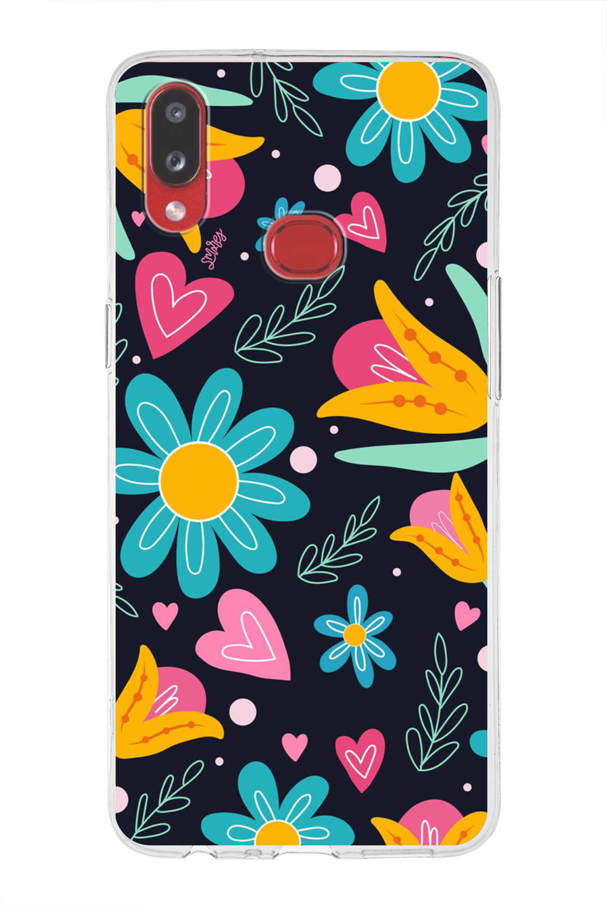 Samsung Galaxy A10s ile Uyumlu 1mm Slim Fit Retro Renkler 1 Baskılı Şeffaf Kılıf