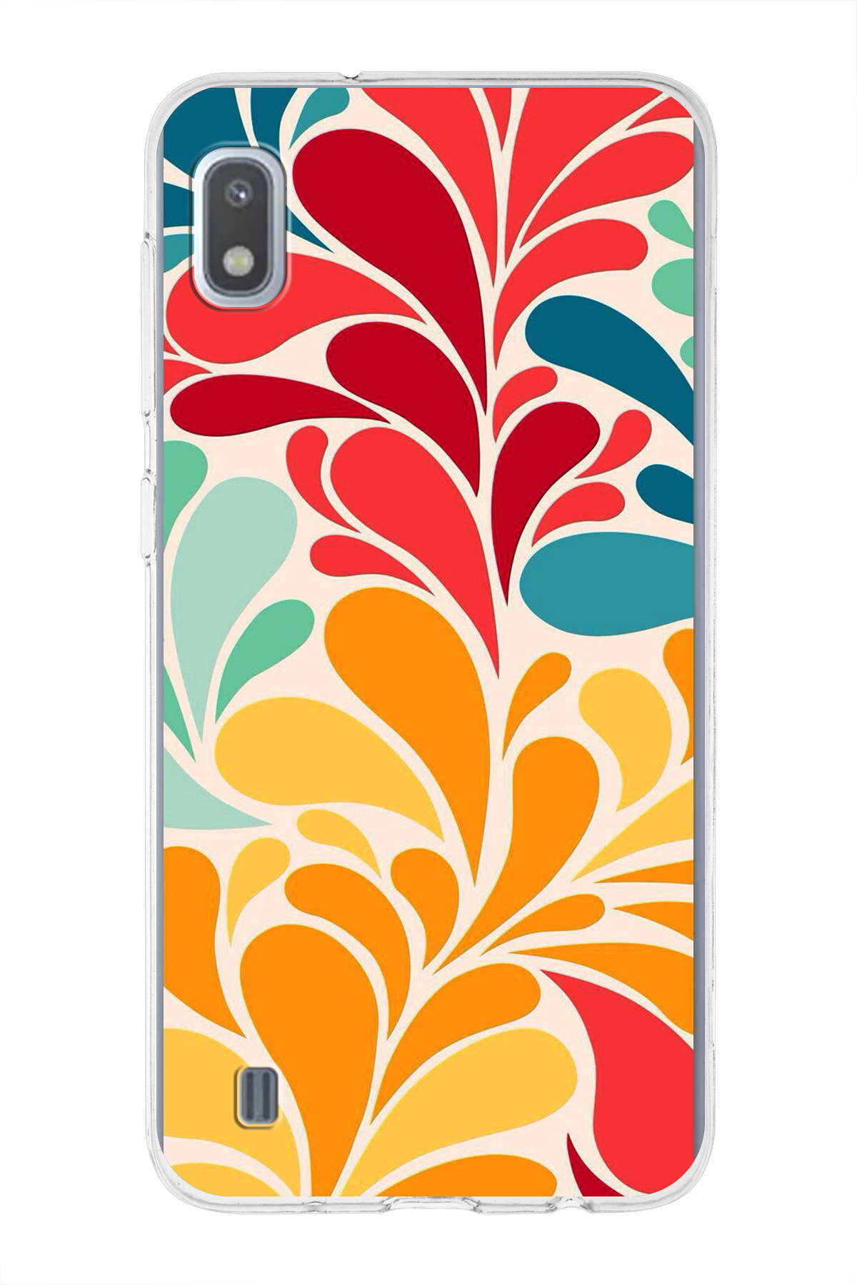 Samsung Galaxy A10 ile Uyumlu 1mm Slim Fit Retro Renkler 5 Baskılı Şeffaf Kılıf