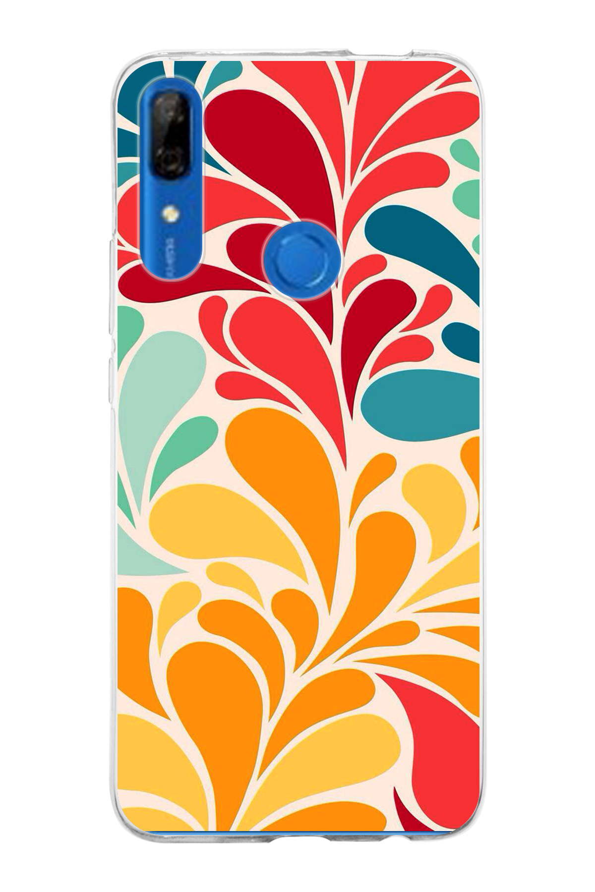 Huawei P Smart Z ile Uyumlu 1mm Slim Fit Retro Renkler 5 Baskılı Şeffaf Kılıf