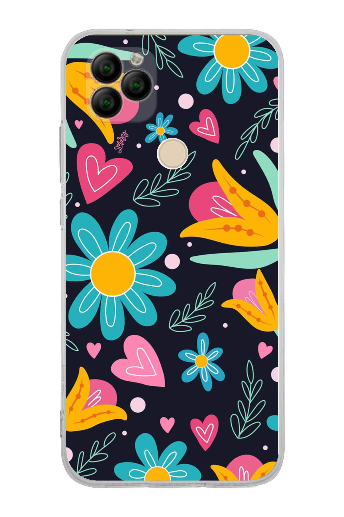 General Mobile GM 22 ile Uyumlu 1mm Slim Fit Retro Renkler 1 Baskılı Şeffaf Kılıf